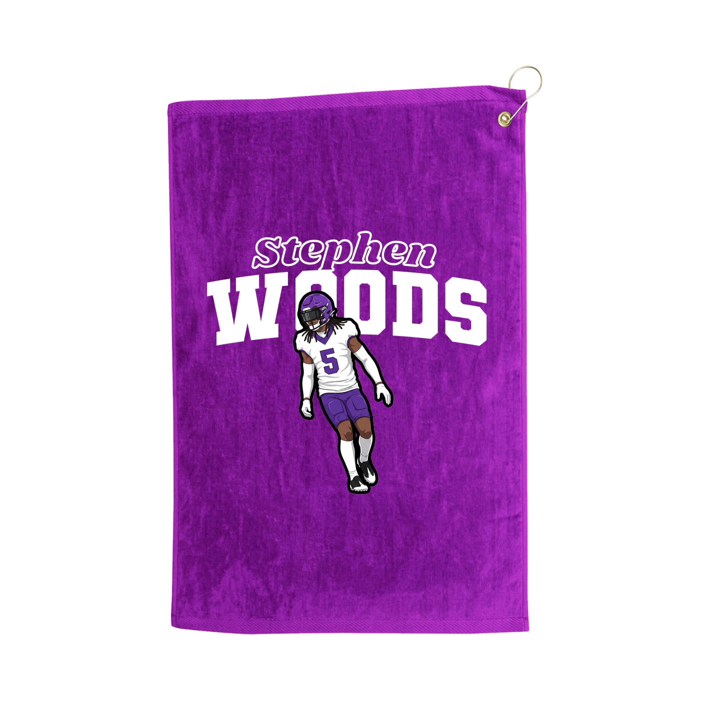 Golf Towel — Name Arch in Purple