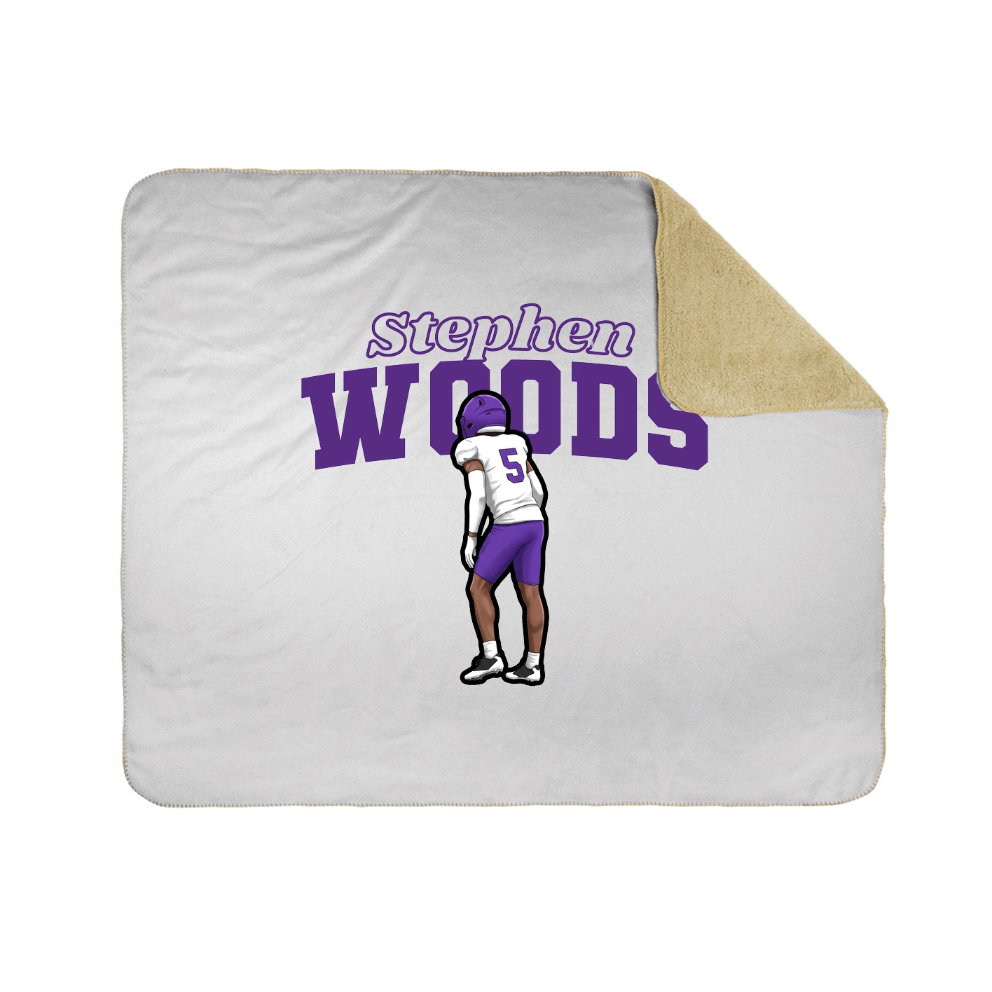 Throw Blanket — Name Arch in White