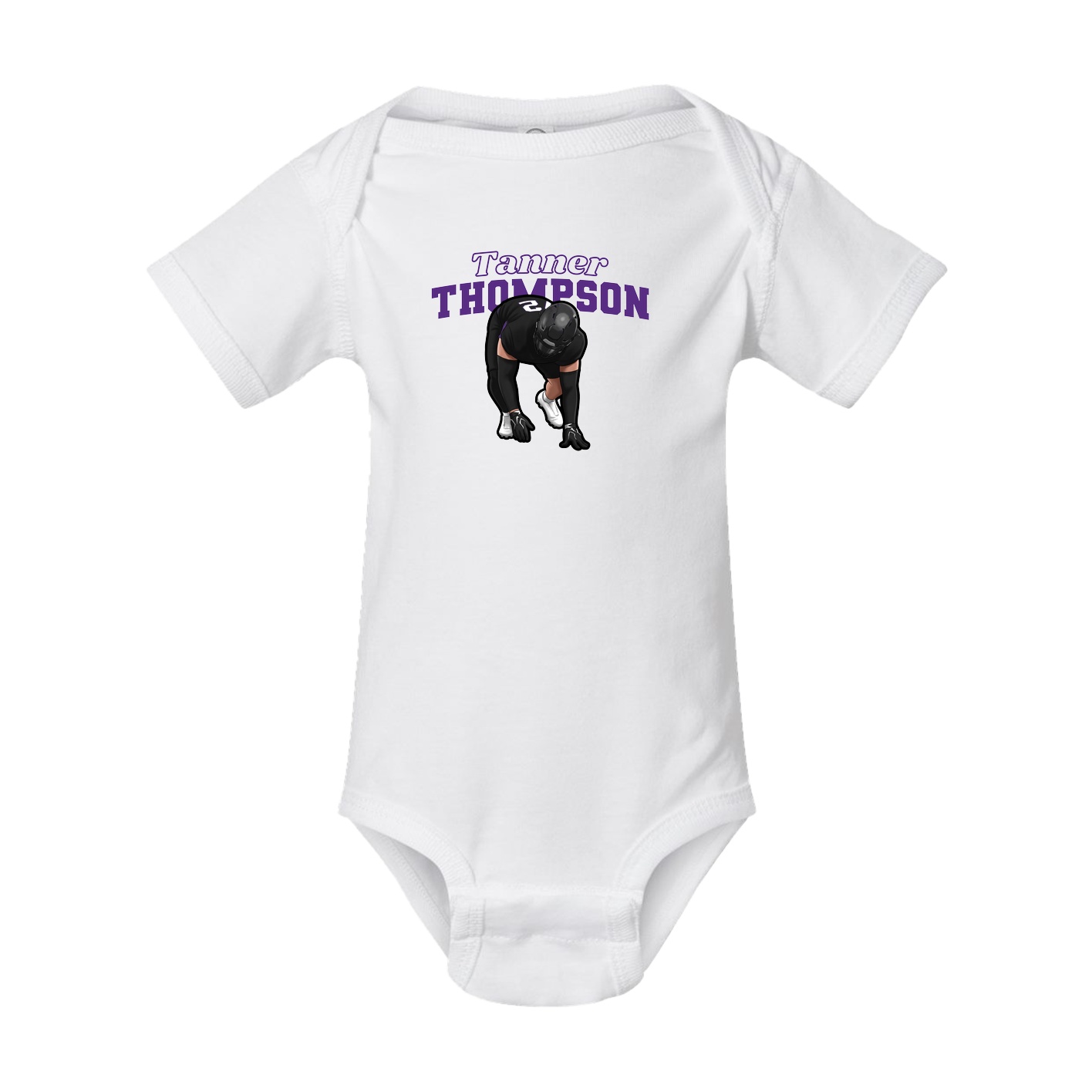 Baby Onesie — Name Arch in White