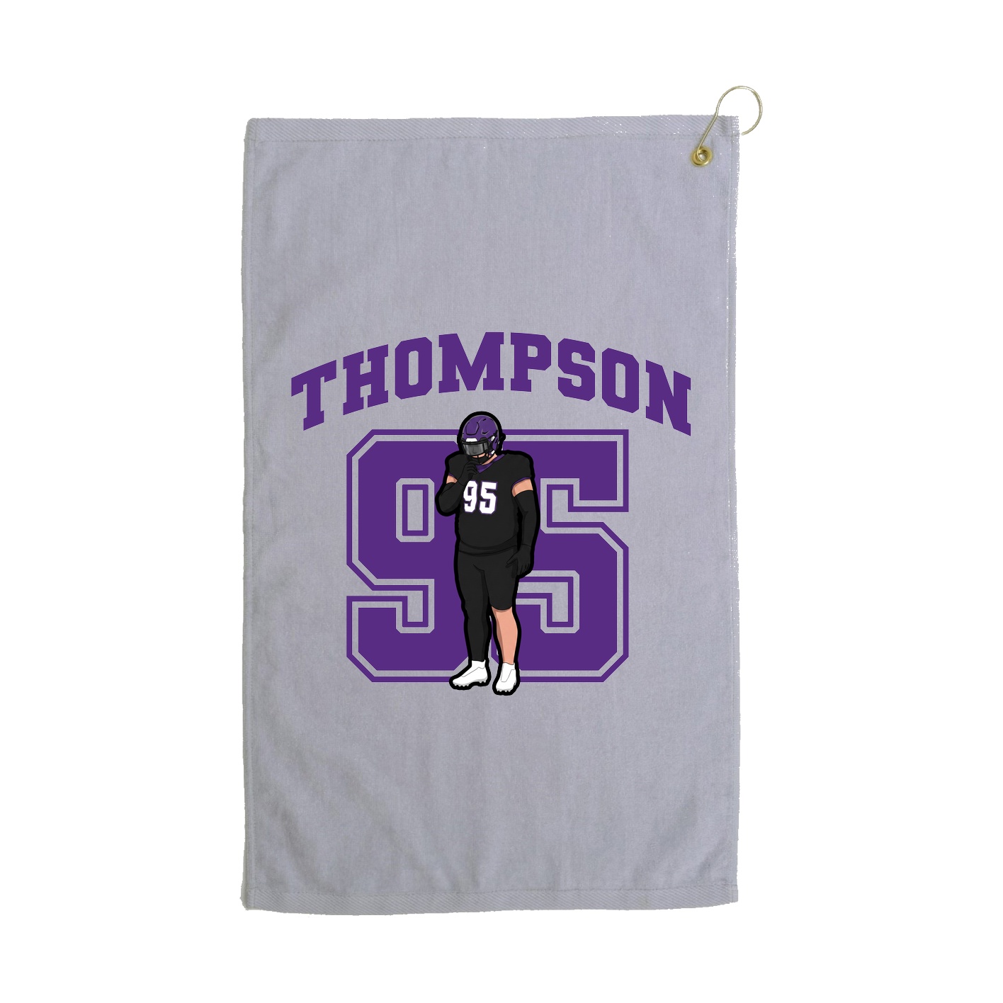 Golf Towel — Number in Grey