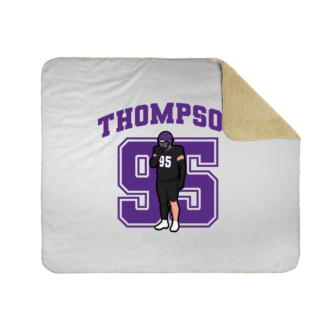 Throw Blanket — Number in White