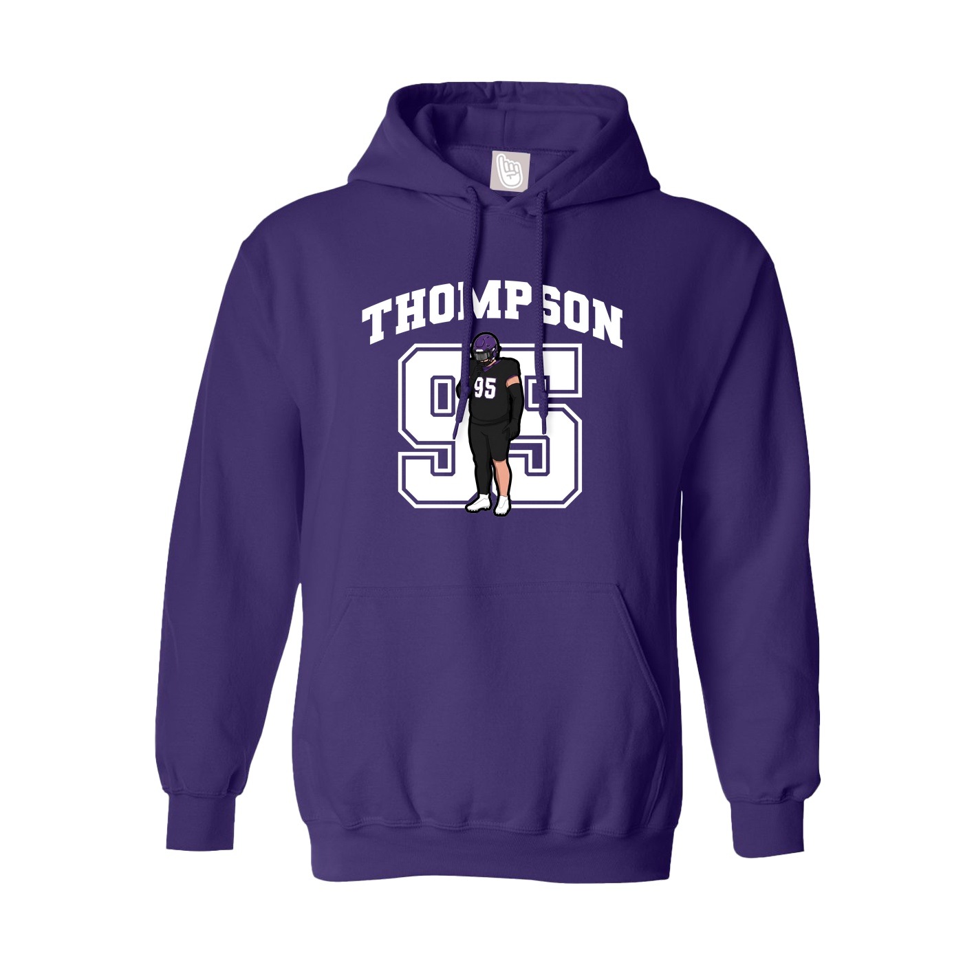 Youth Hoodie — Number in Purple