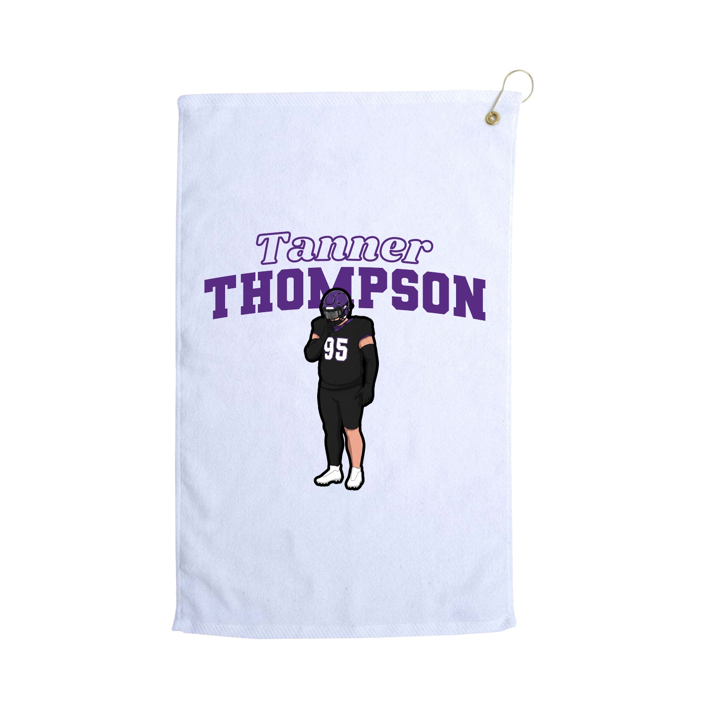 Golf Towel — Name Arch in White