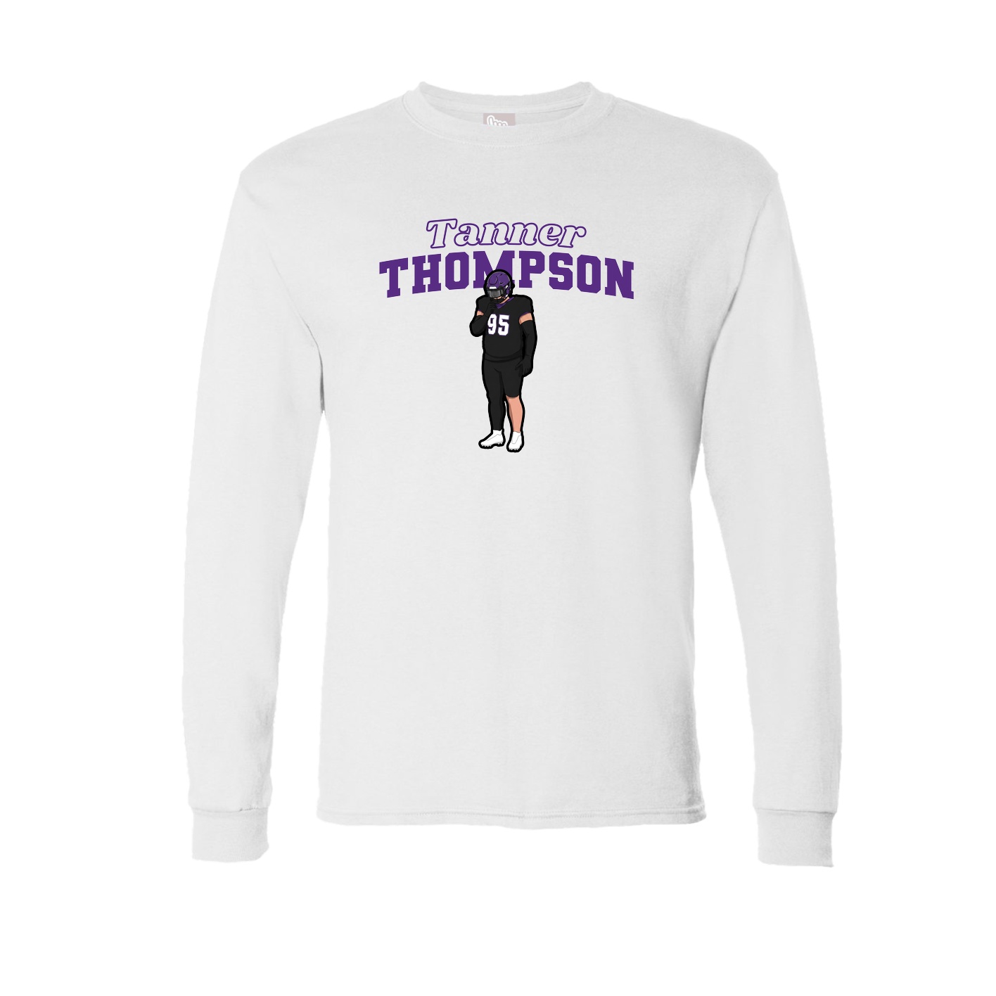 Long Sleeve Tee — Name Arch in White
