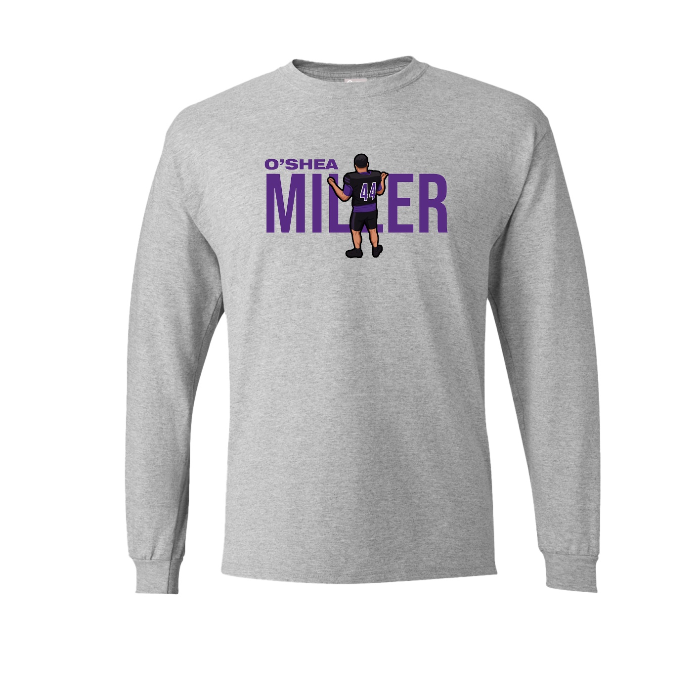 Long Sleeve Tee — Player Name in Grey