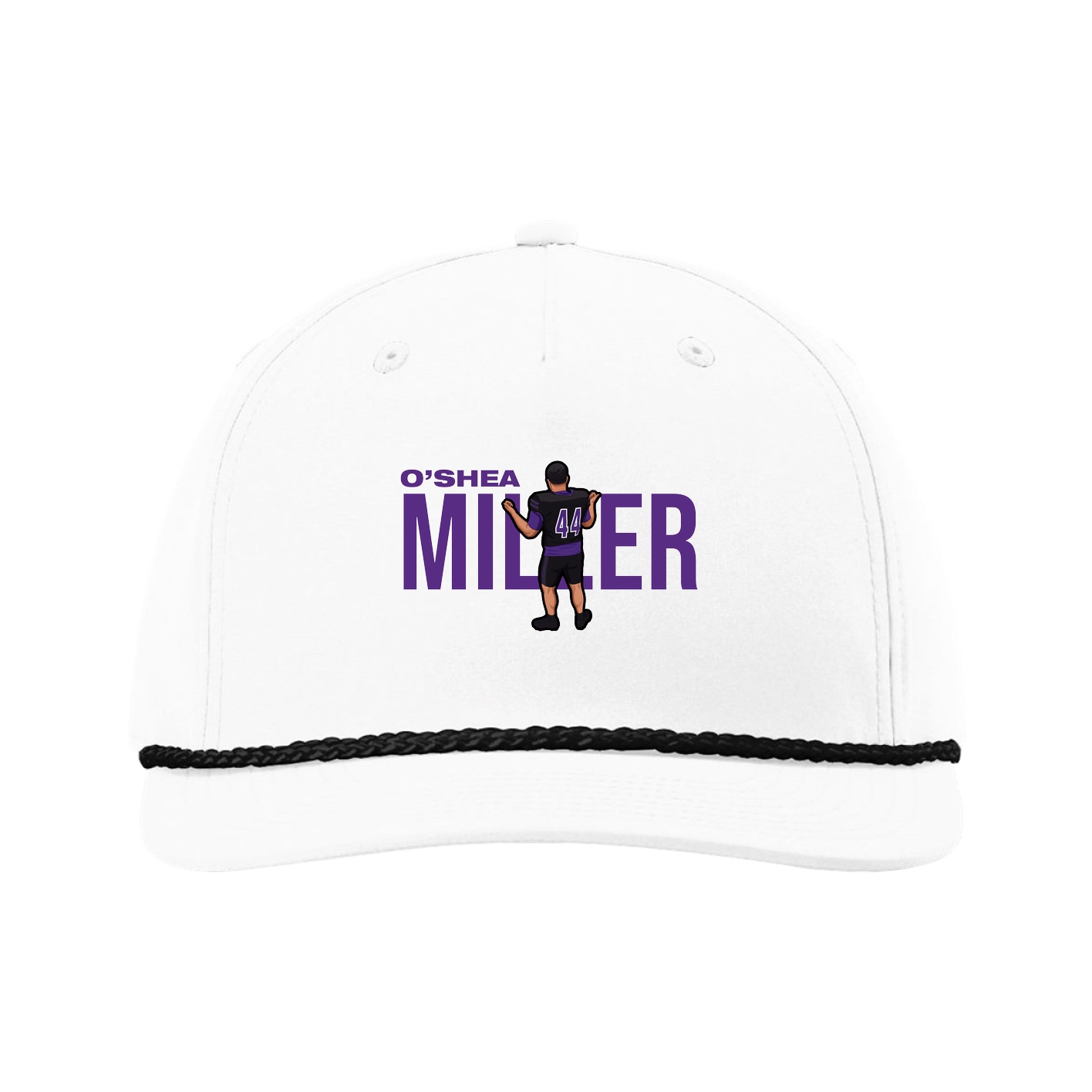 Five-Panel Classic Rope Cap — Player Name in White