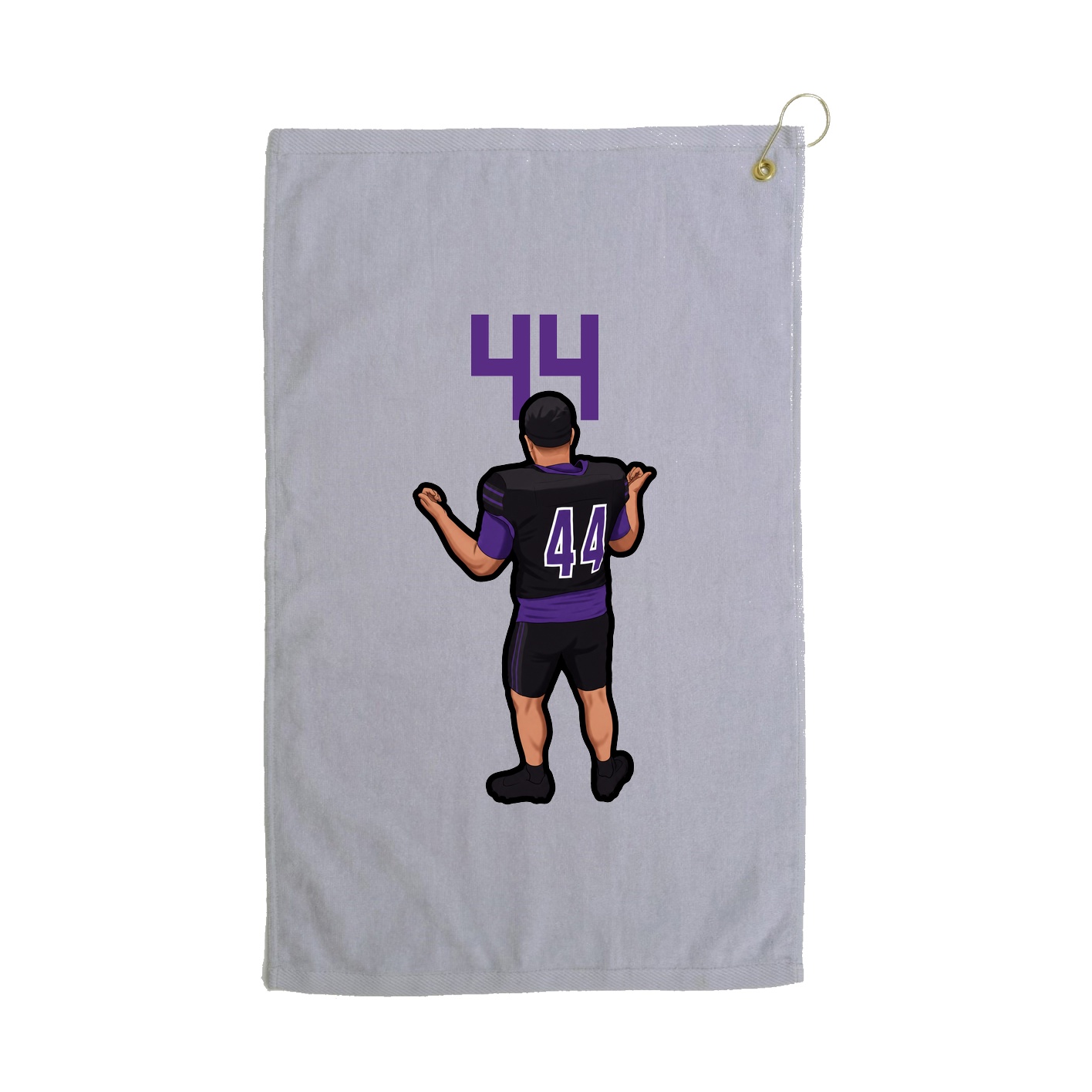 Golf Towel — Number Top in Grey