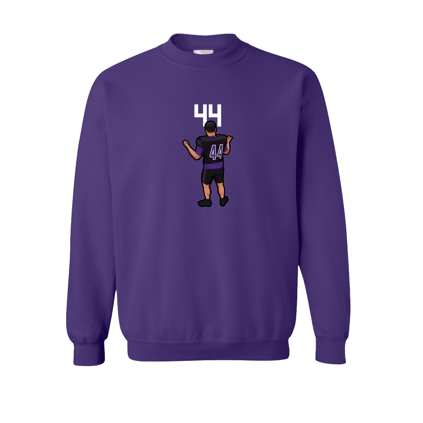 Fleece Crew — Number Top in Purple