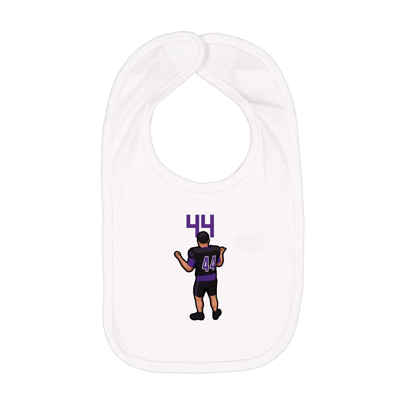 Infant Bib — Number Top in White