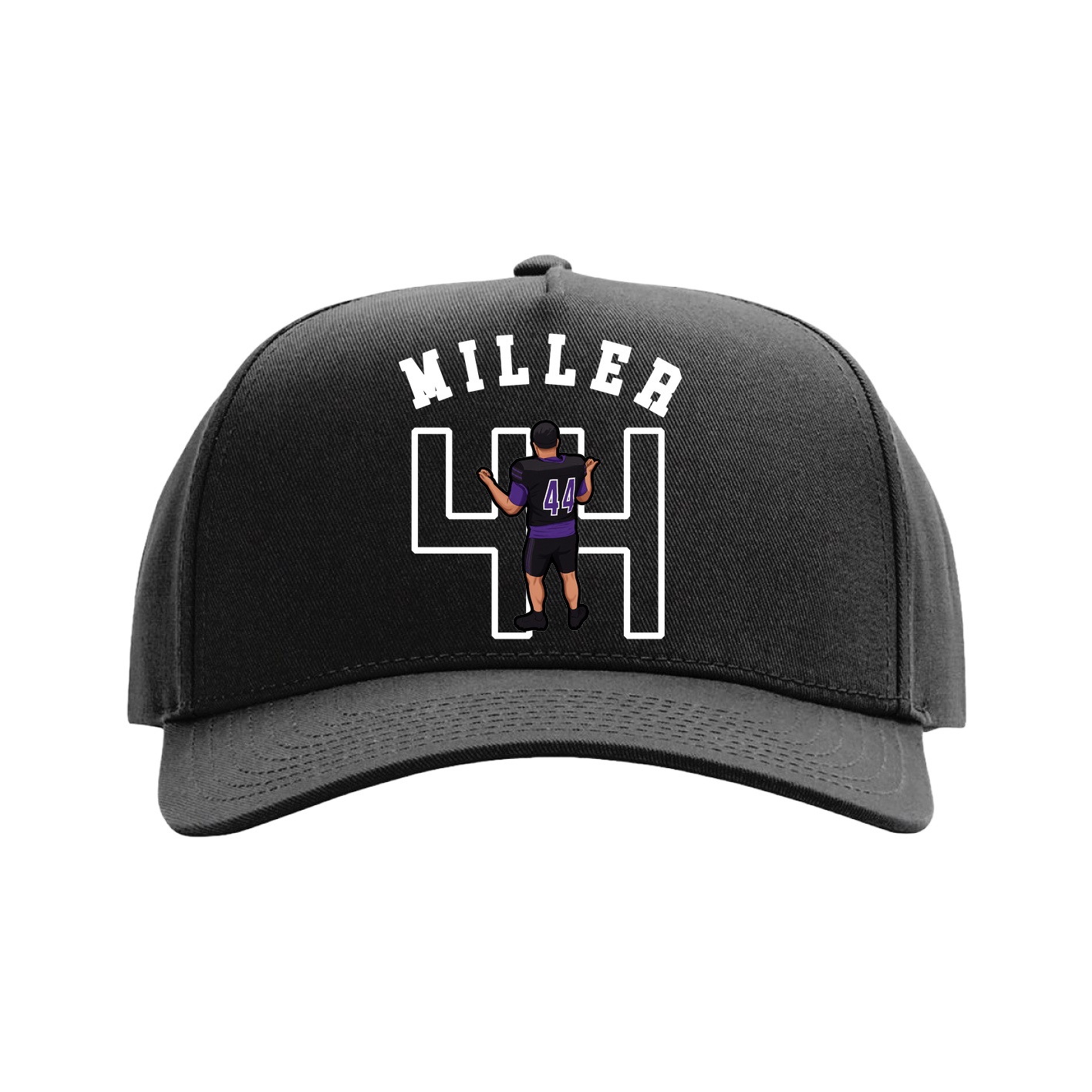 Full Fabric Five-Panel Champ Cap — Shirsey Arch in Black