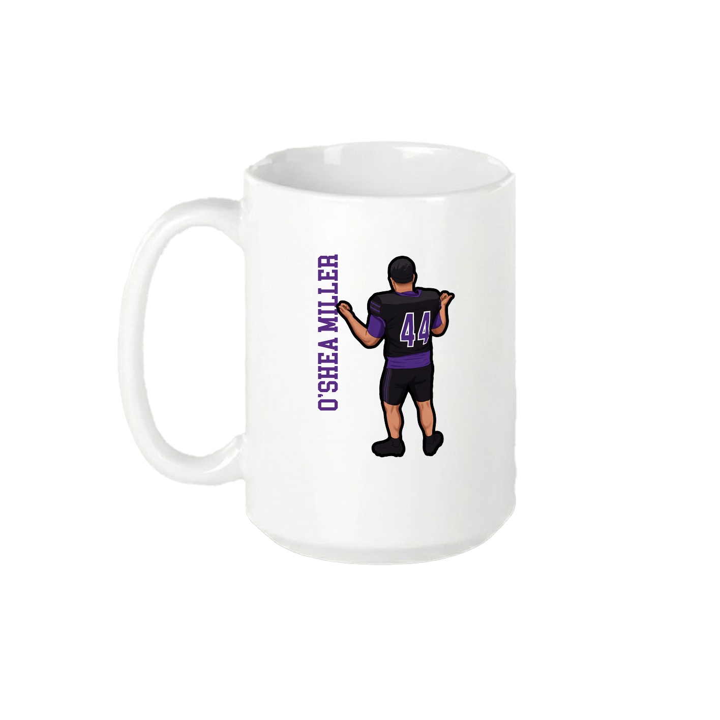 15oz Coffee Mug — Name Vertical in White