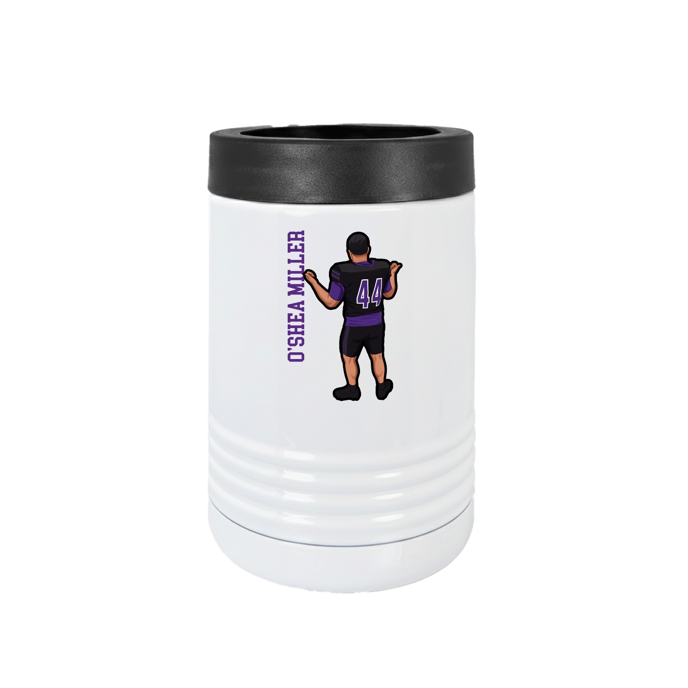 Beverage Holder — Name Vertical in White