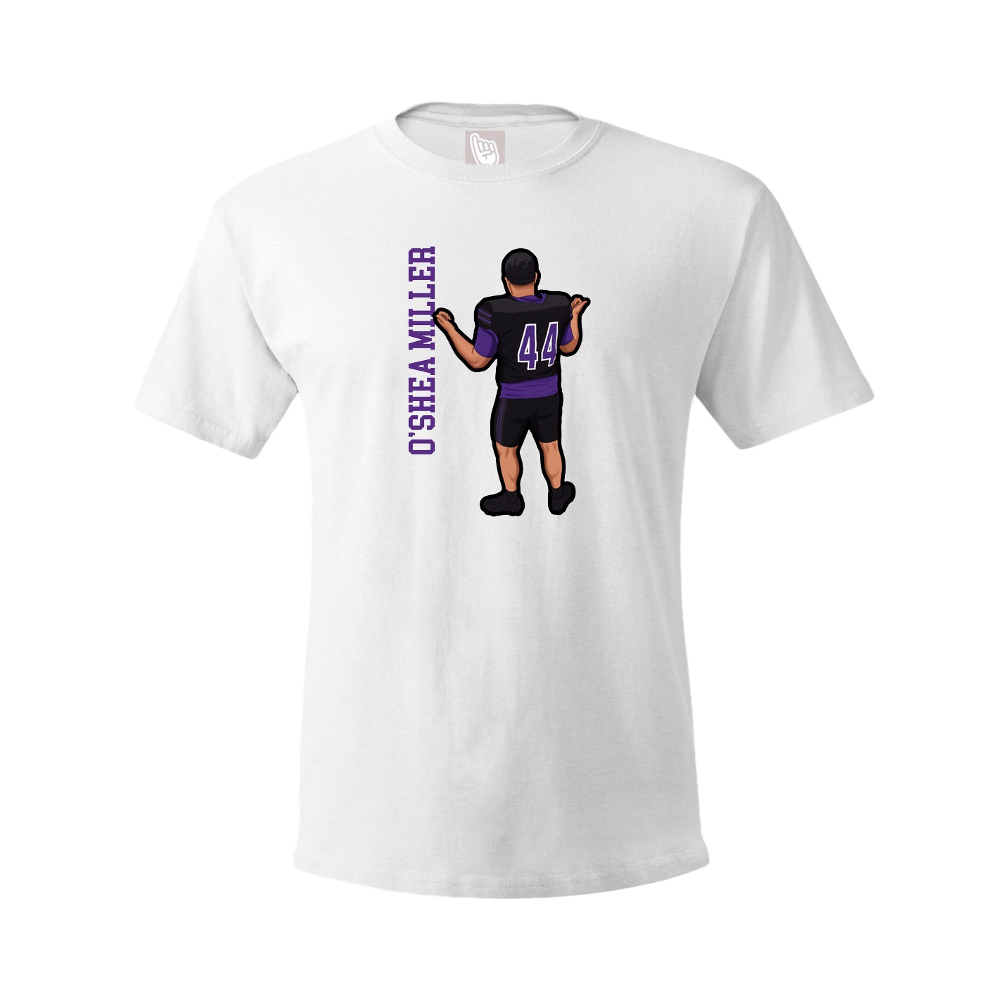 Tee — Name Vertical in White