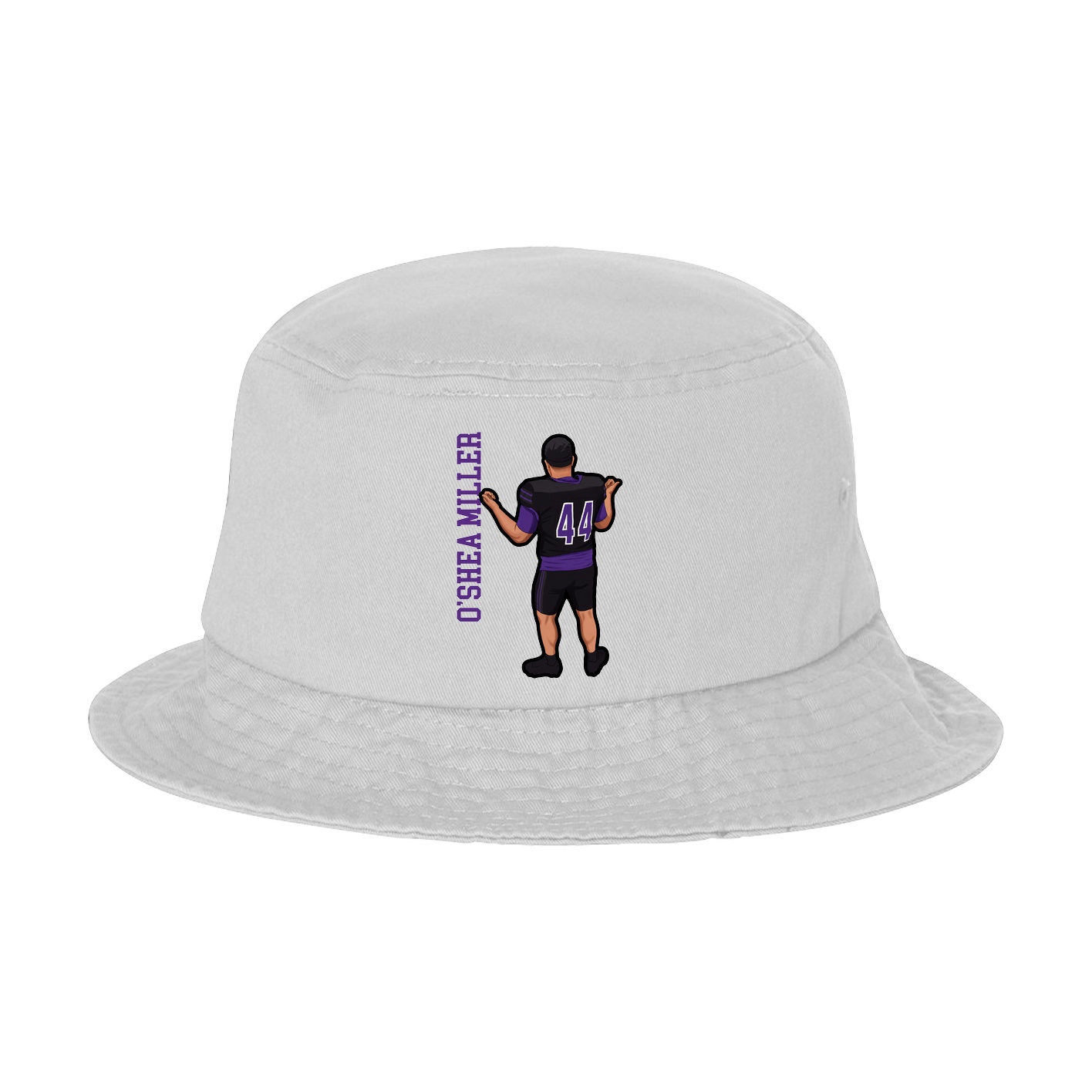 Bucket Cap — Name Vertical in White