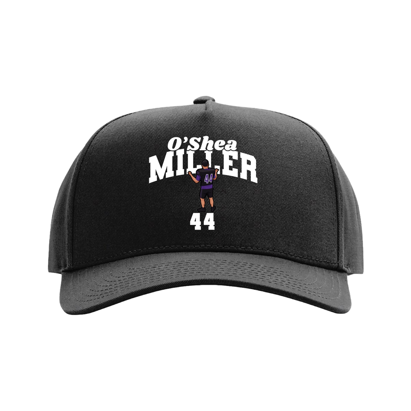 Full Fabric Five-Panel Champ Cap — Signature Arch in Black