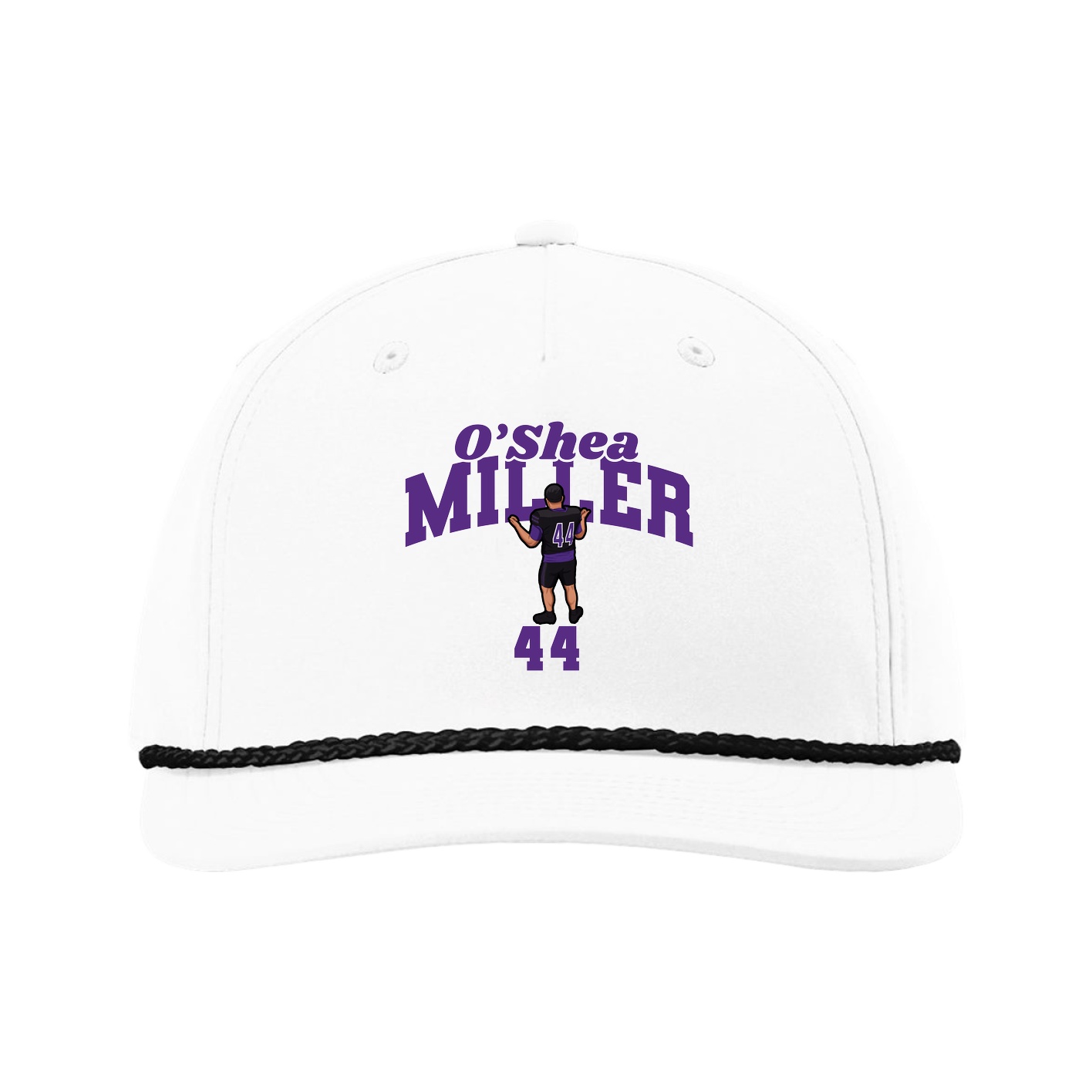 Five-Panel Classic Rope Cap — Signature Arch in White