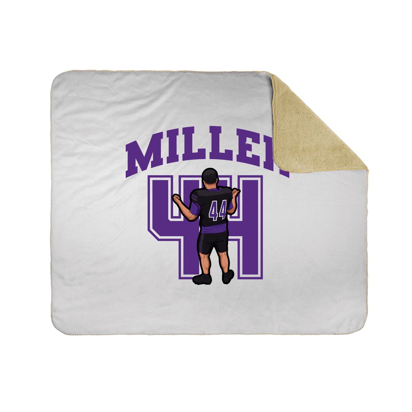 Throw Blanket — Number in White