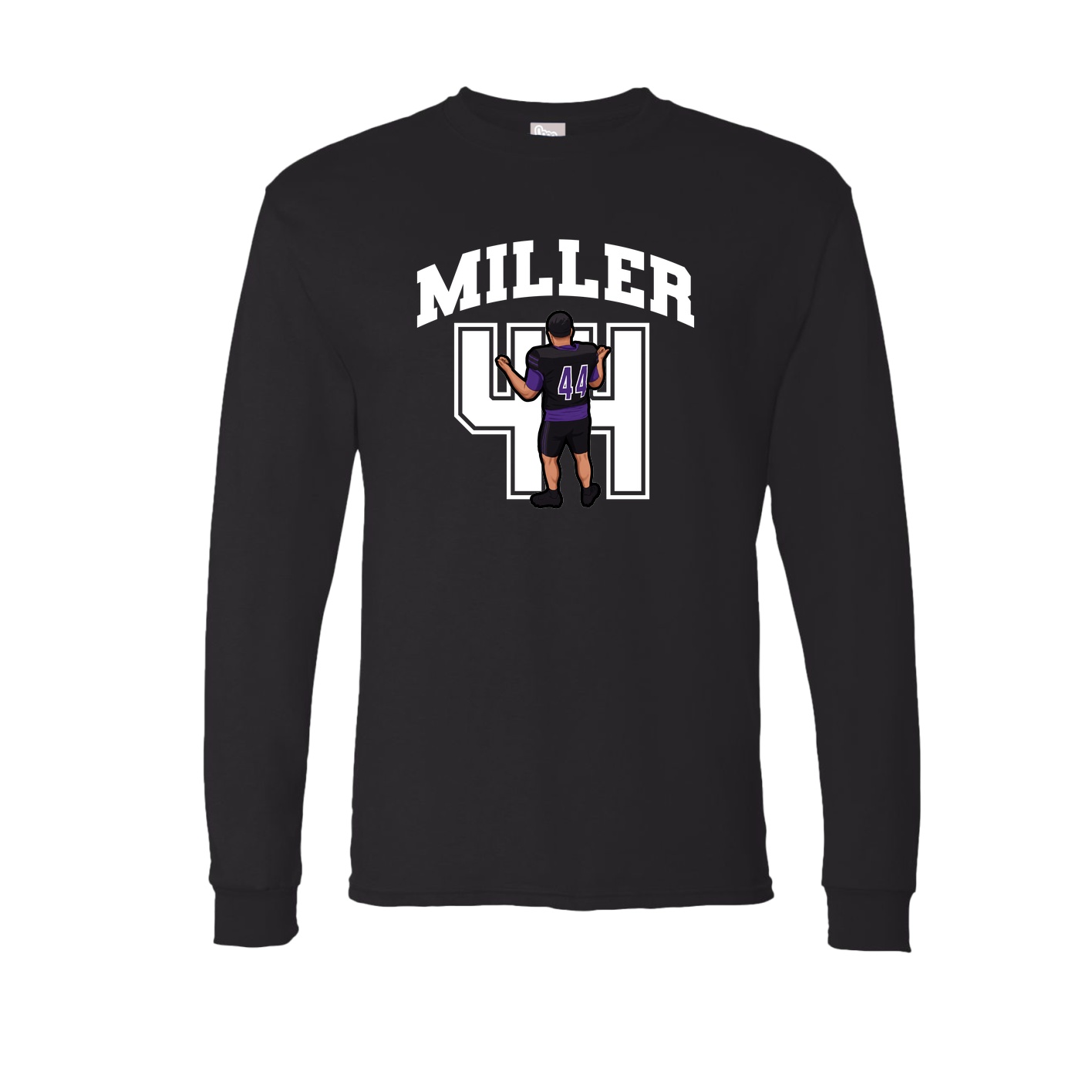 Long Sleeve Tee — Number in Black