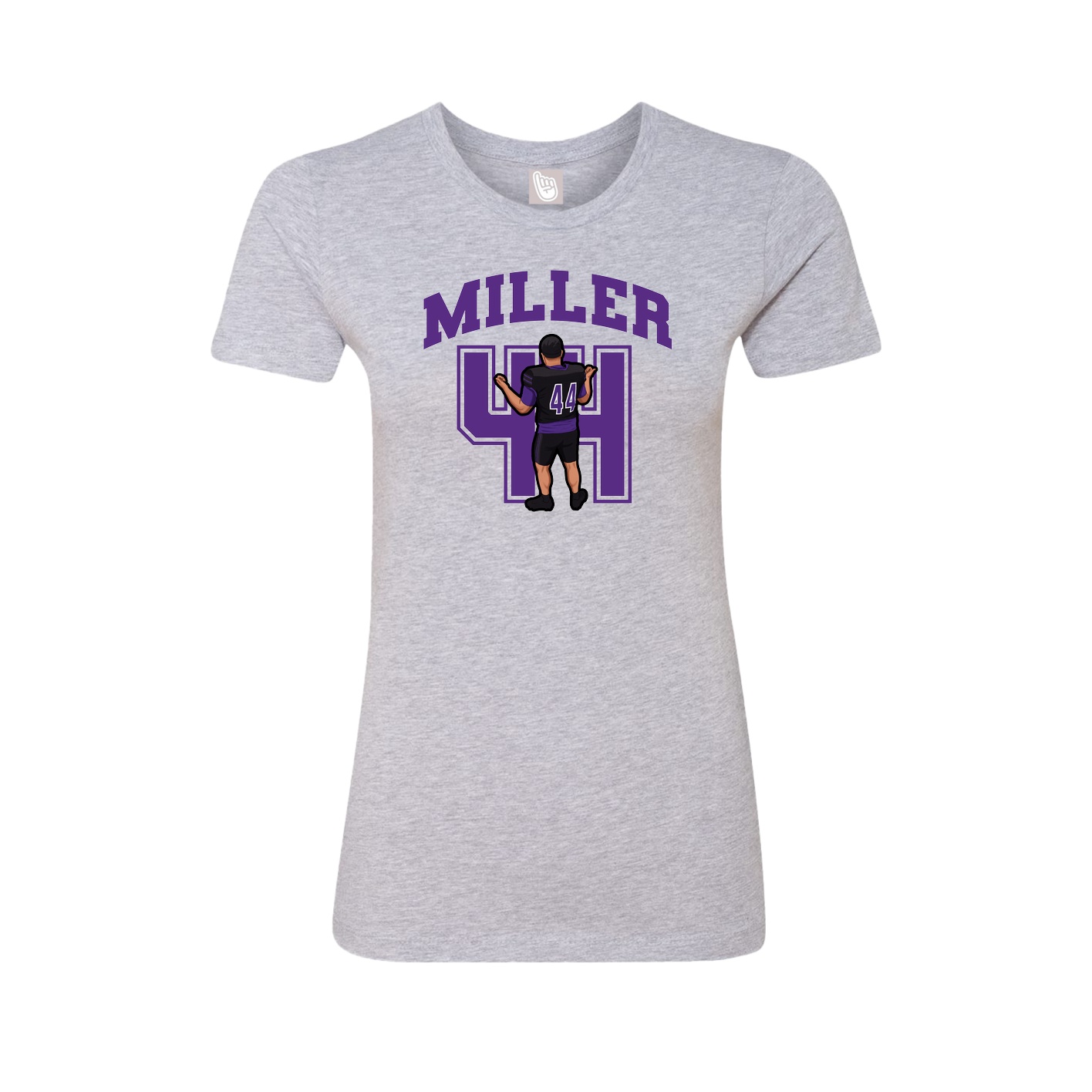 Fitted Women's Tee — Number in Grey