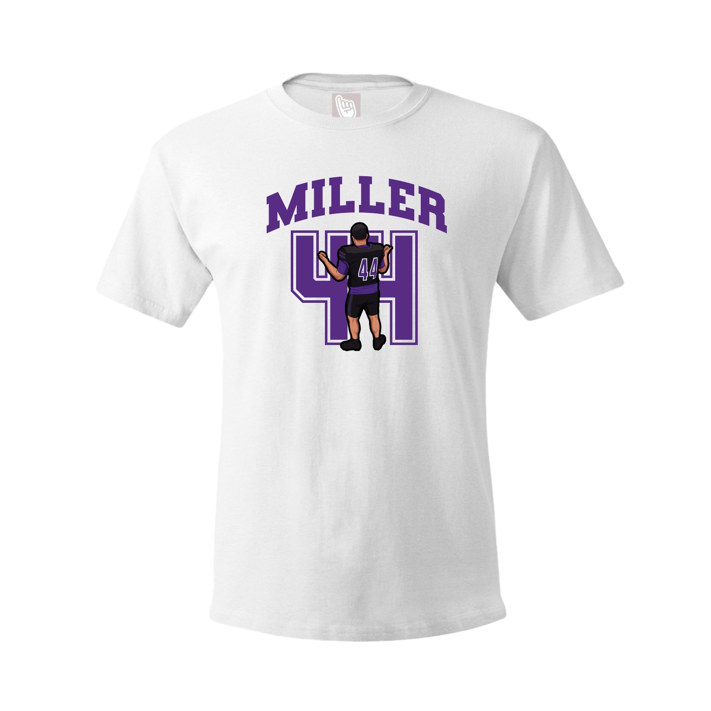 Youth Tee — Number in White