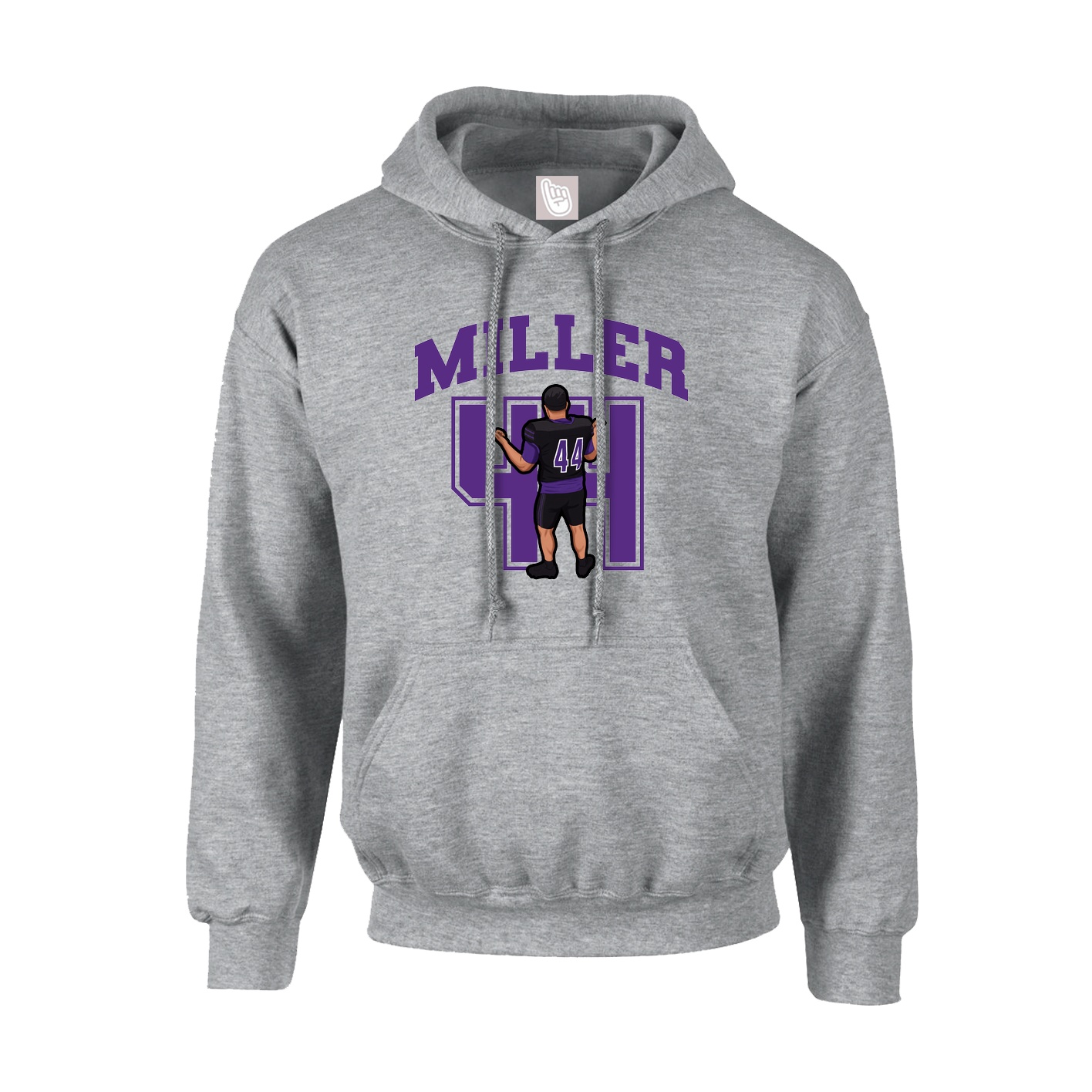 Hoodie — Number in Grey