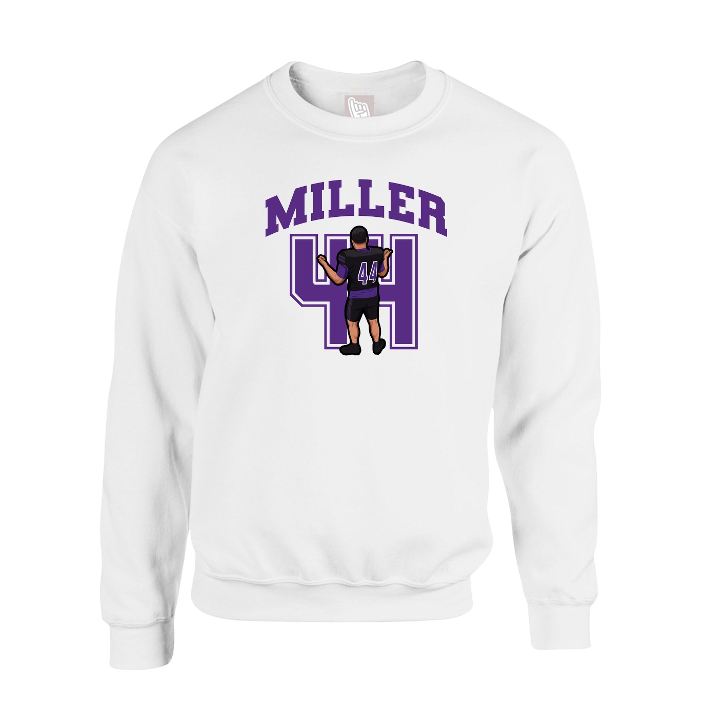 Fleece Crew — Number in White