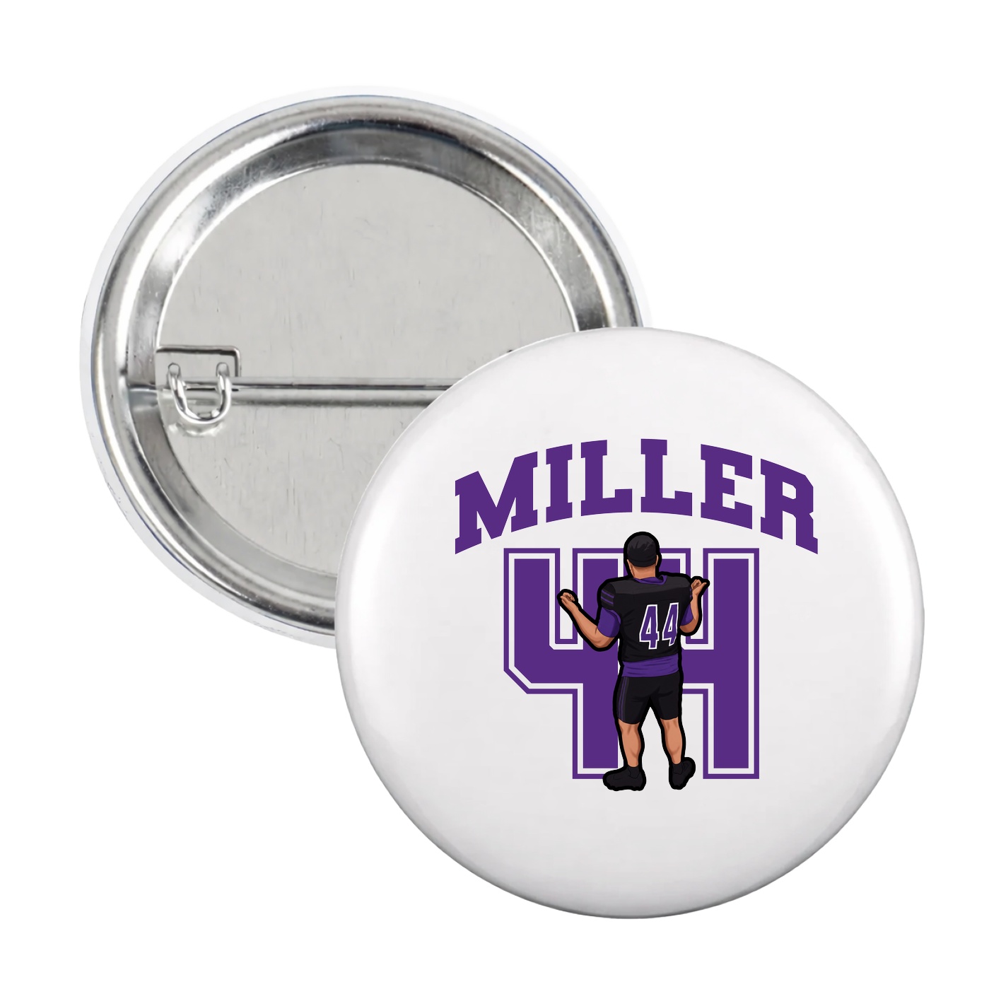 Game Day Button — Number in White