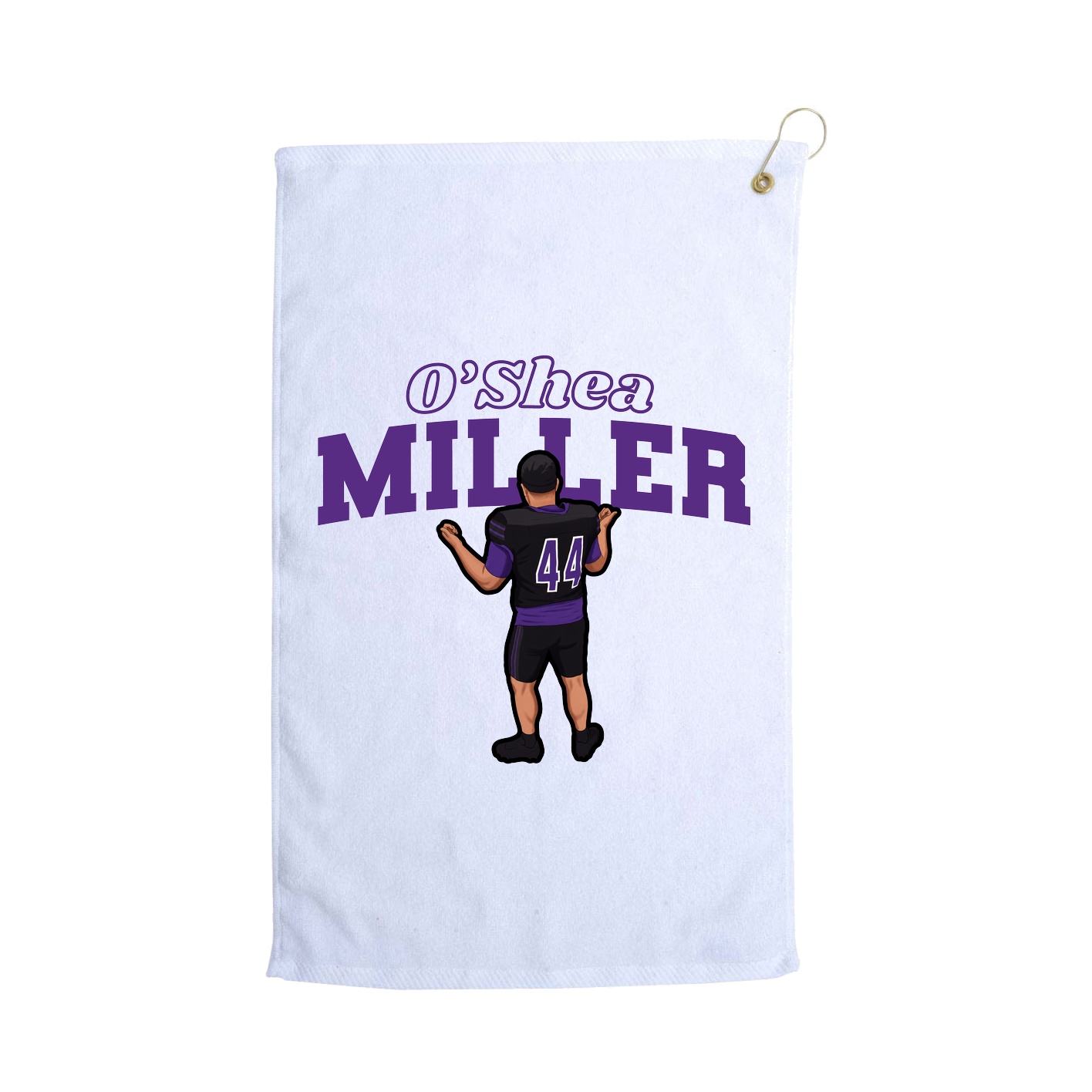 Golf Towel — Name Arch in White
