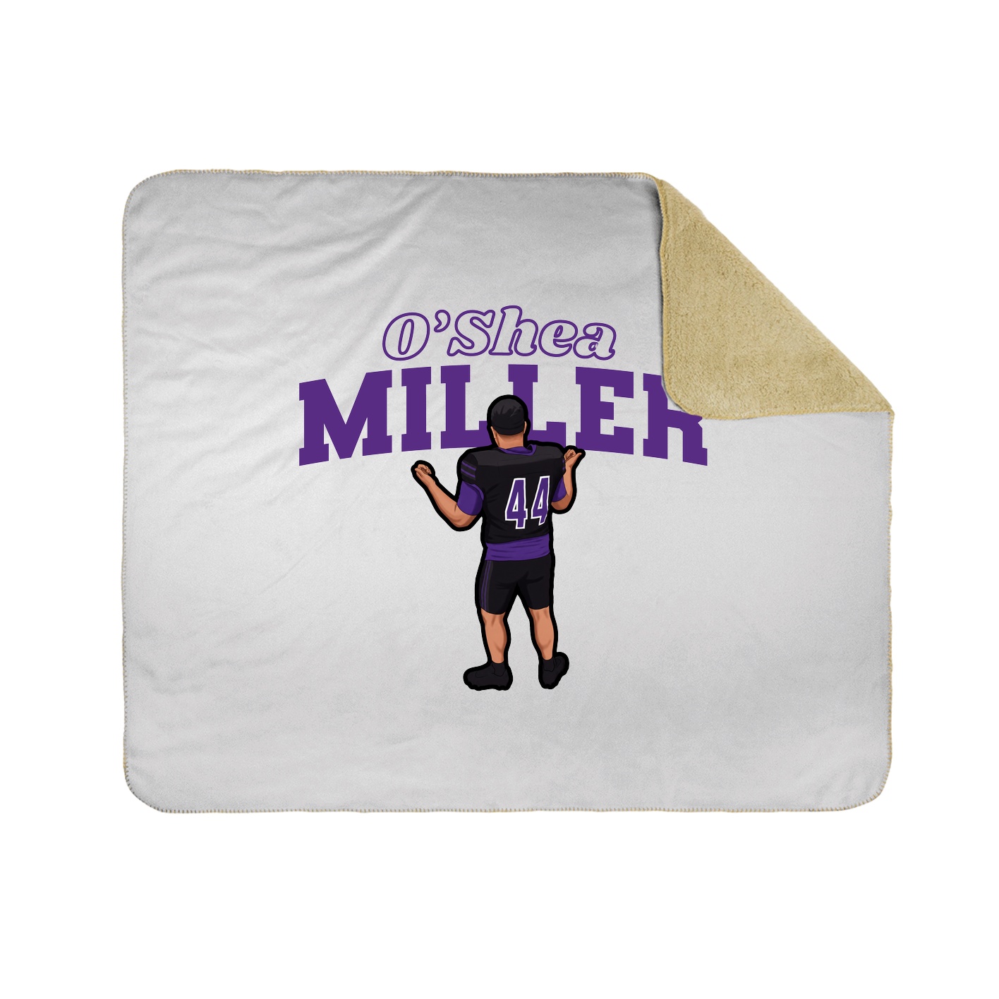 Throw Blanket — Name Arch in White