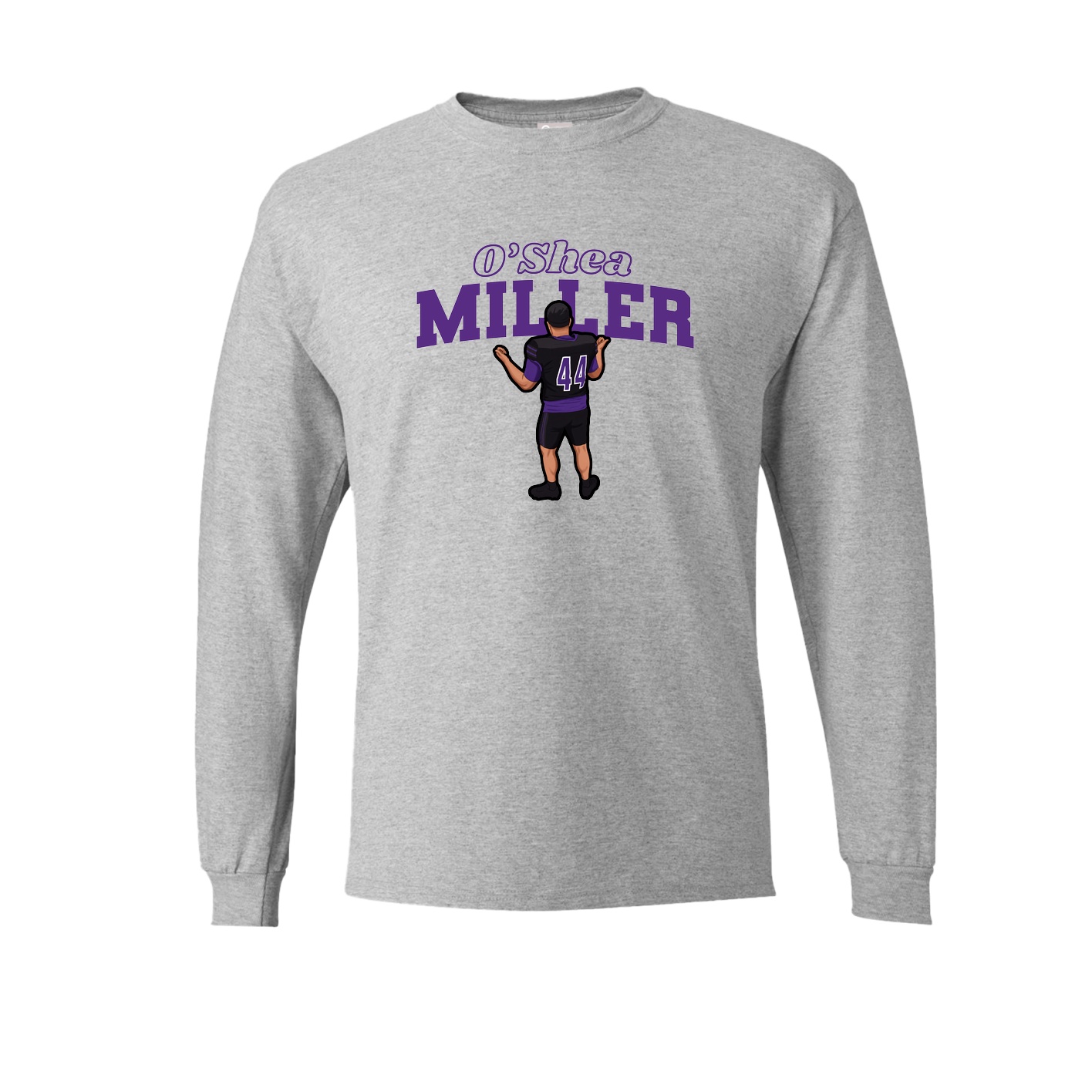 Long Sleeve Tee — Name Arch in Grey