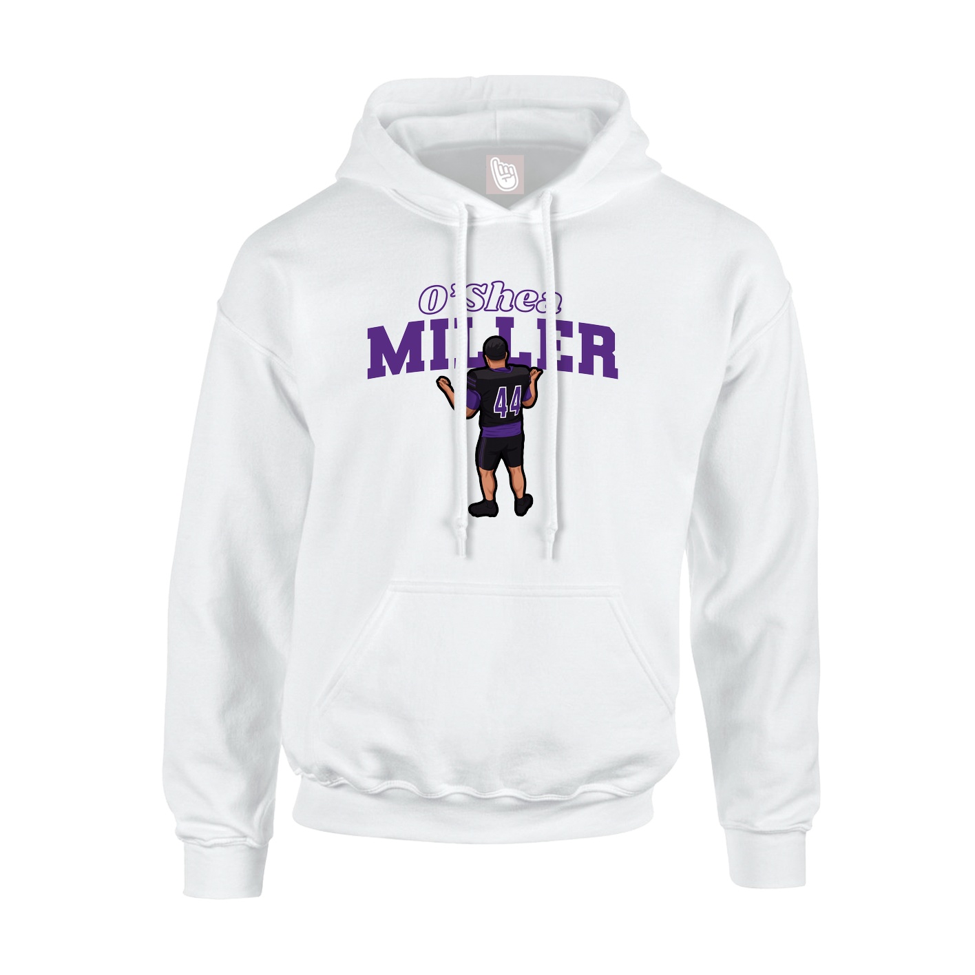 Hoodie — Name Arch in White