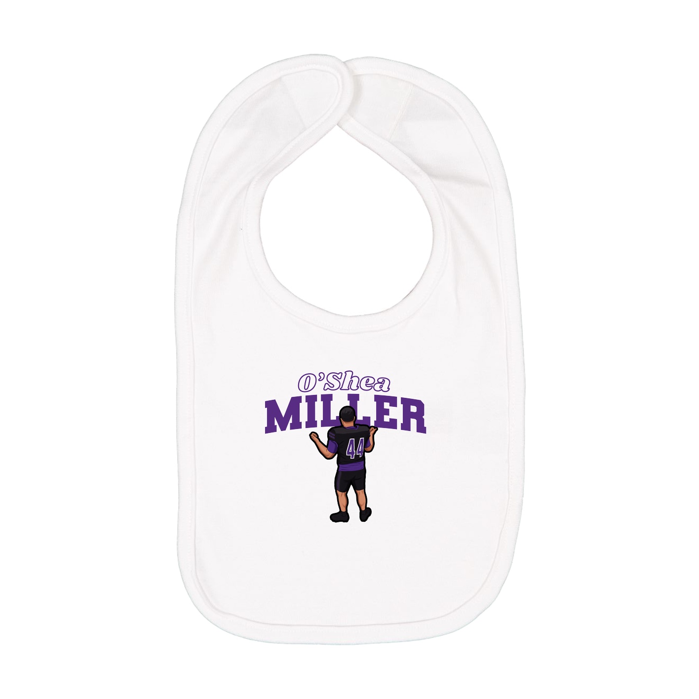 Infant Bib — Name Arch in White