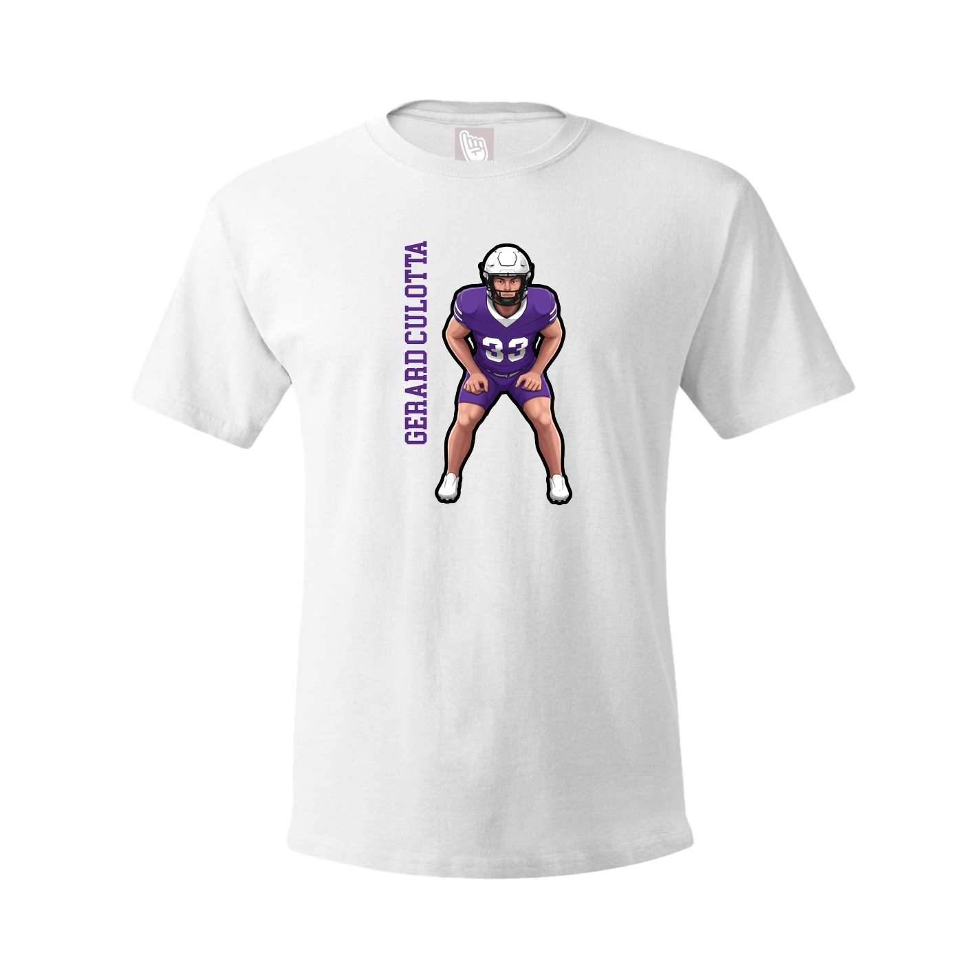 Tee — Name Vertical in White