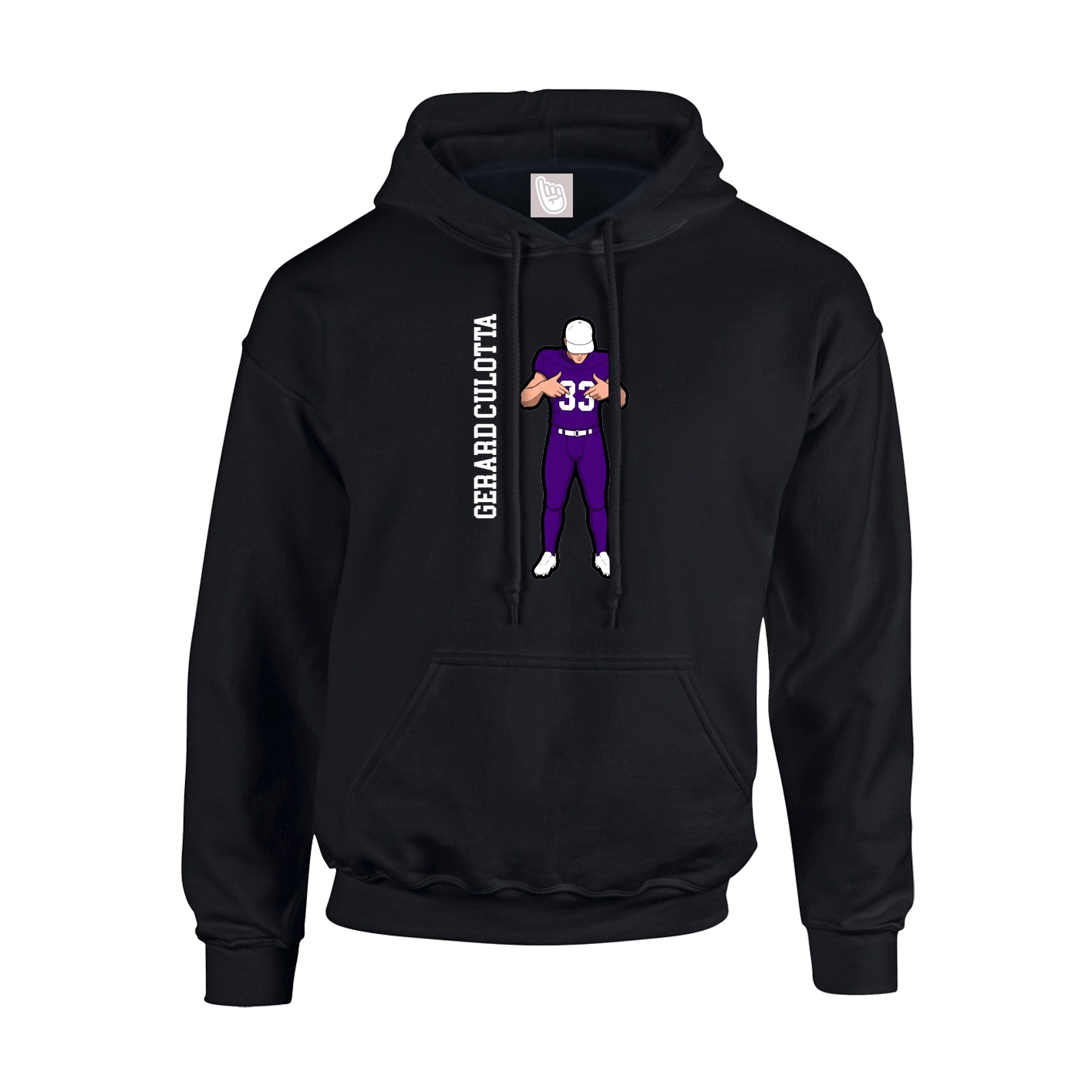 Youth Hoodie — Name Vertical in Black