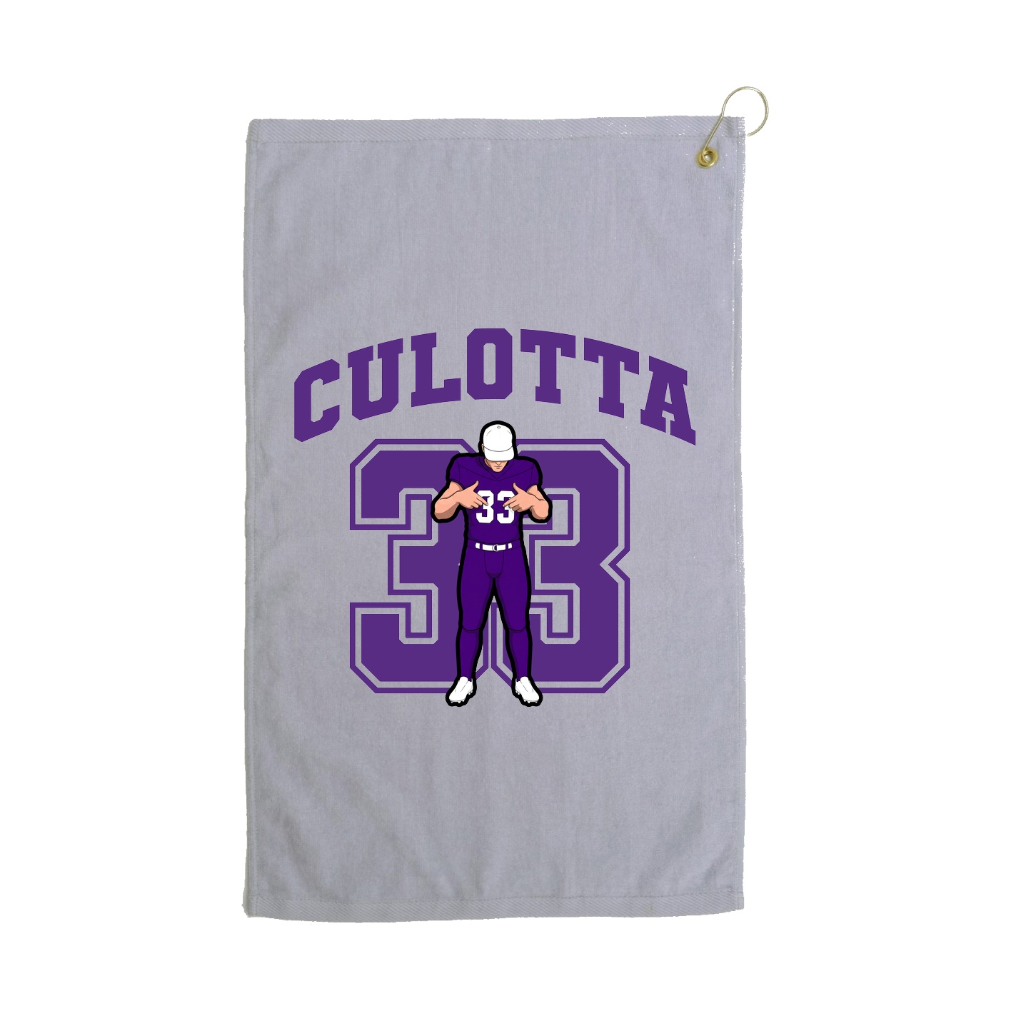 Golf Towel — Number in Grey