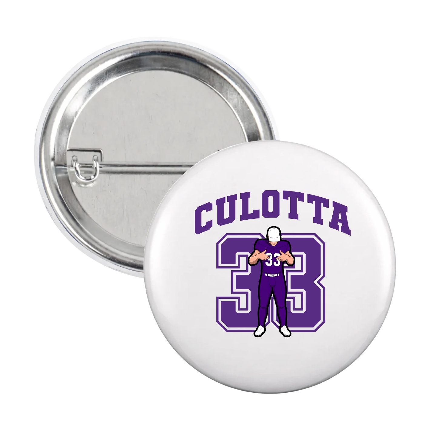Game Day Button — Number in White