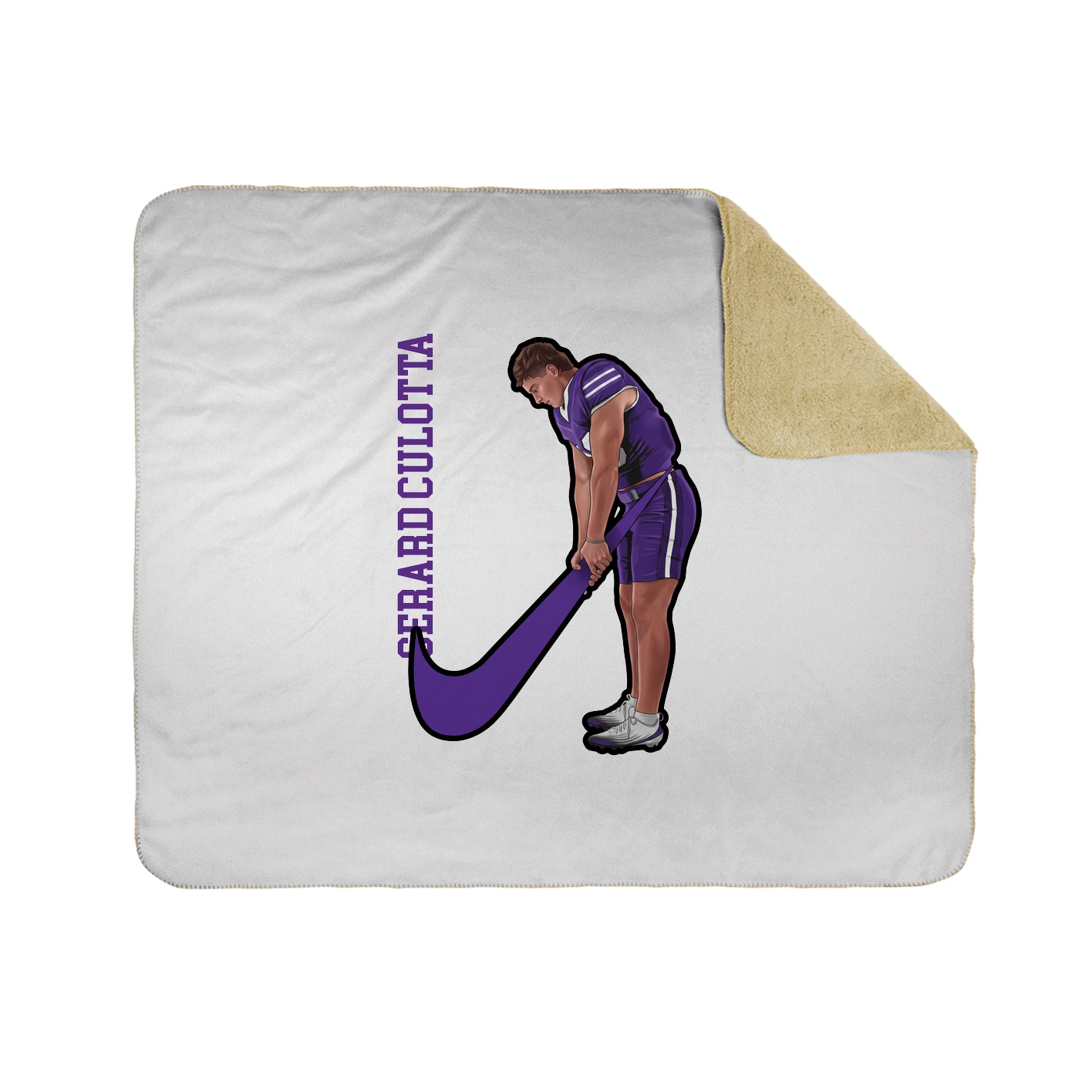 Throw Blanket — Name Vertical in White