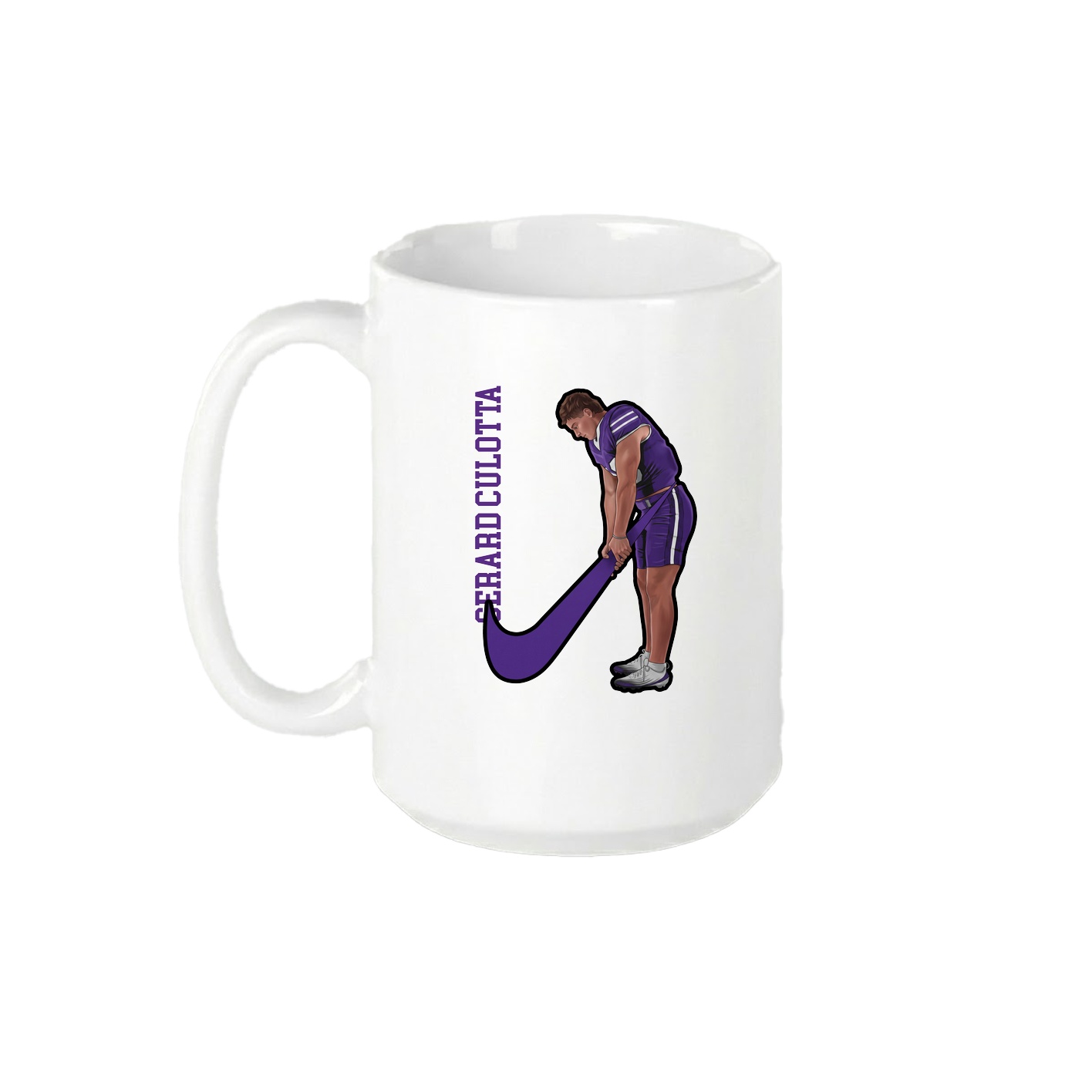 15oz Coffee Mug — Name Vertical in White