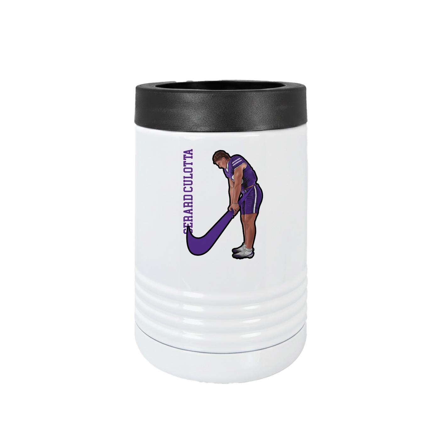 Beverage Holder — Name Vertical in White