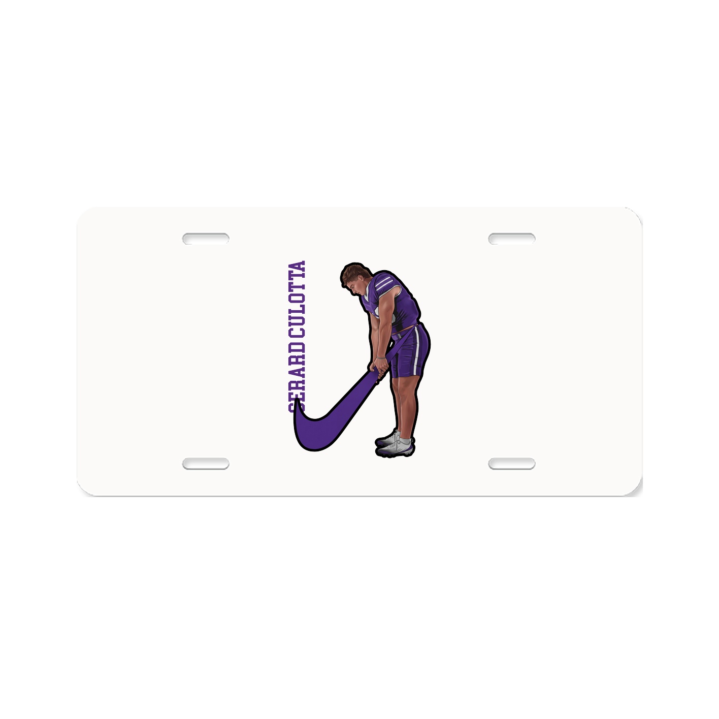 License Plate — Name Vertical in Classic
