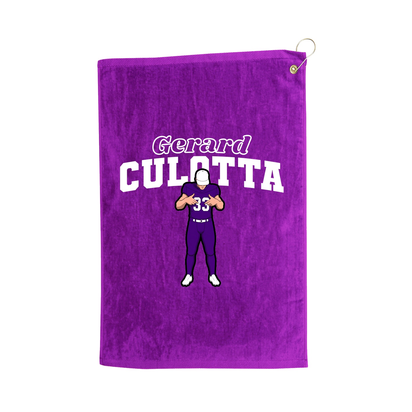 Golf Towel — Name Arch in Purple