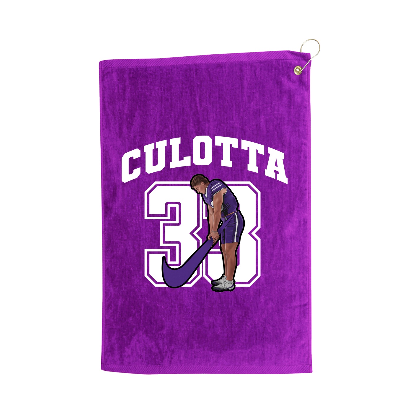 Golf Towel — Number in Purple