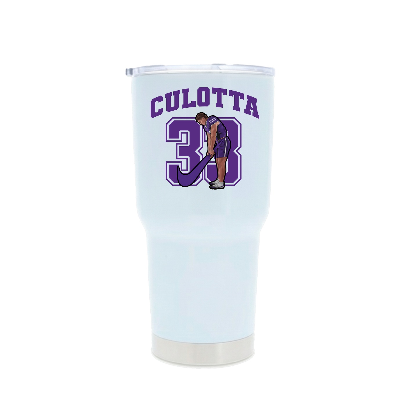 30oz Stainless Steel Tumbler — Number in White