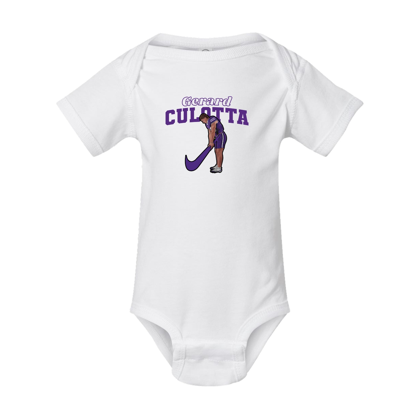 Baby Onesie — Name Arch in White