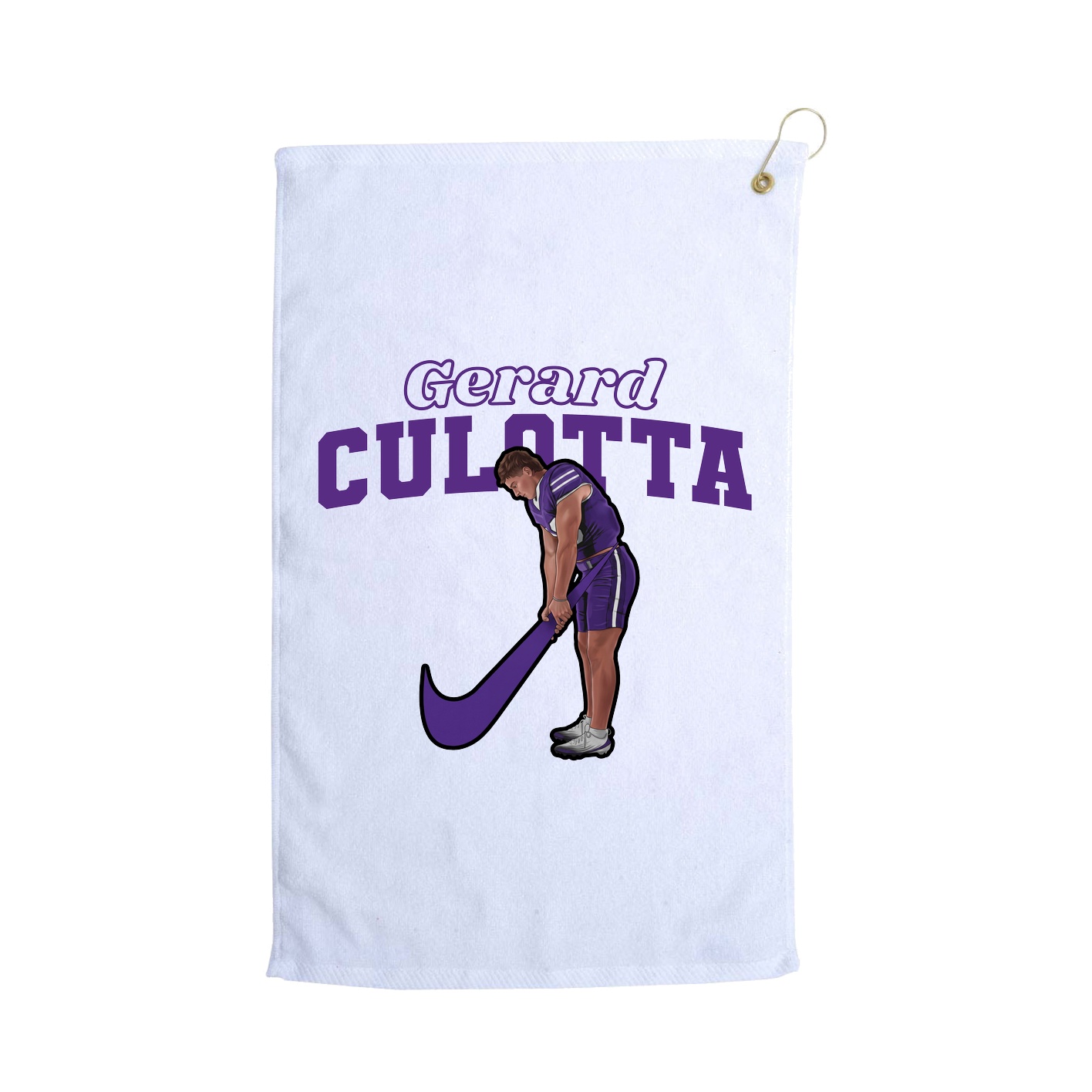 Golf Towel — Name Arch in White