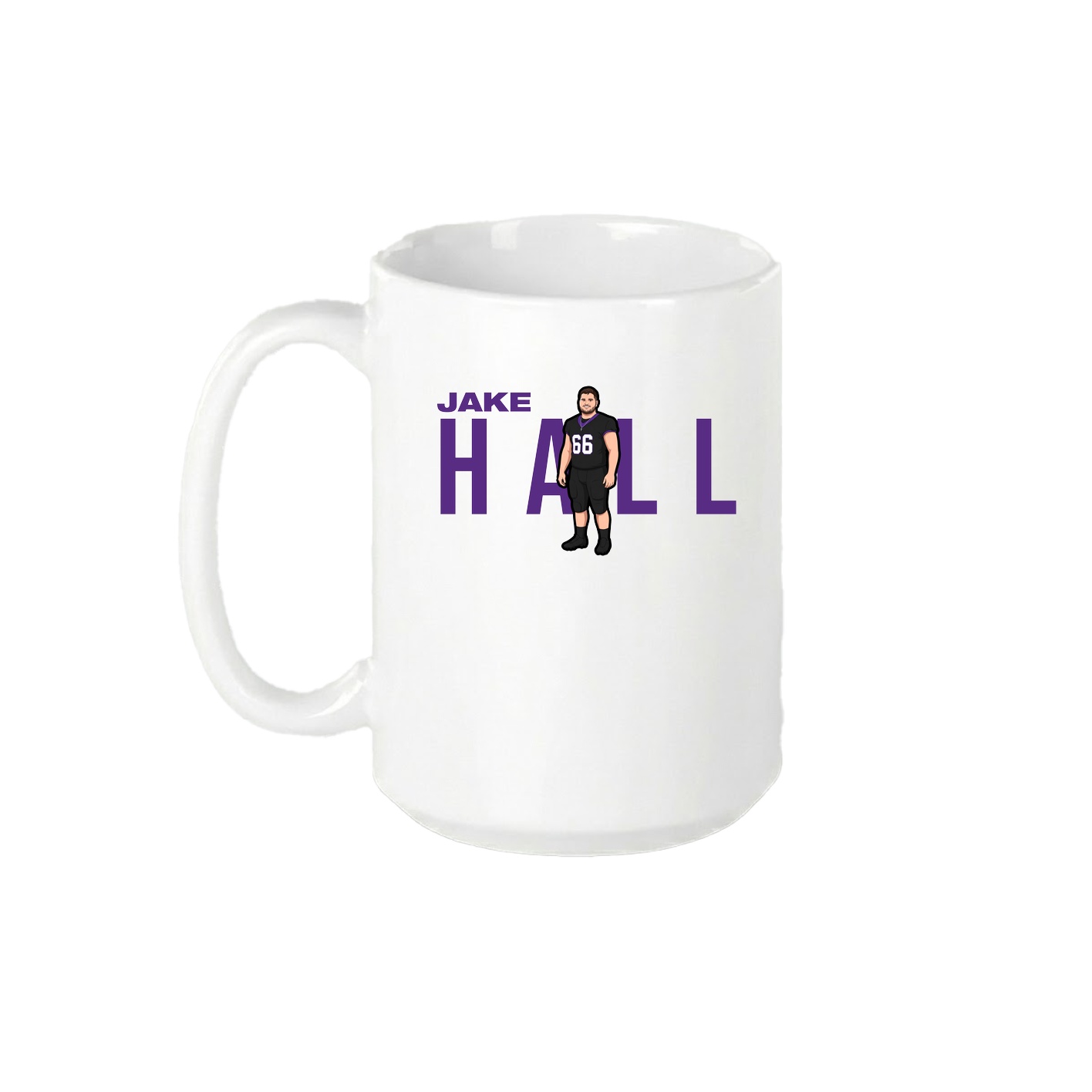 15oz Coffee Mug — Player Name in White