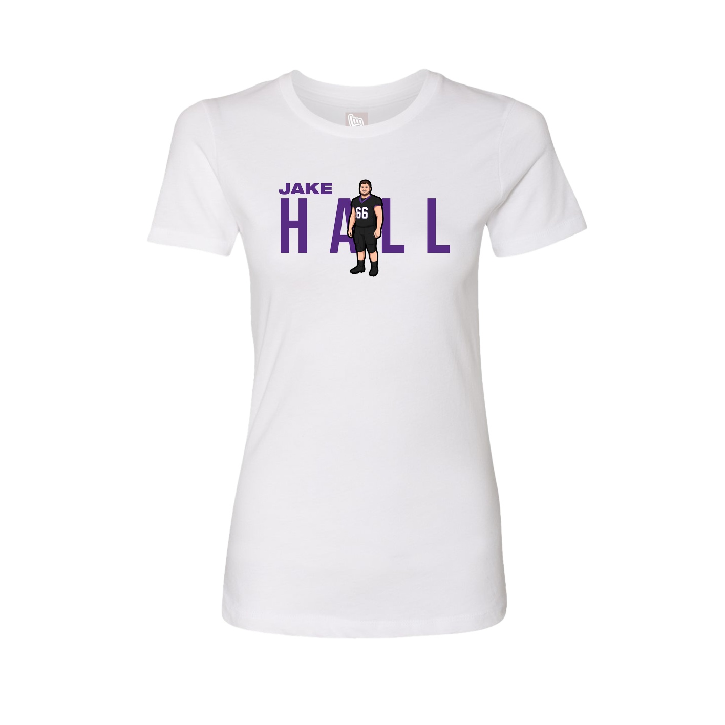Fitted Women's Tee — Player Name in White