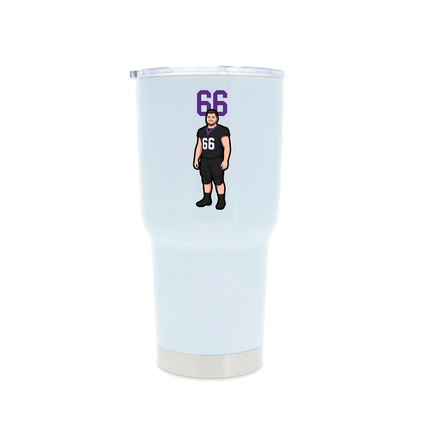 30oz Stainless Steel Tumbler — Number Top in White