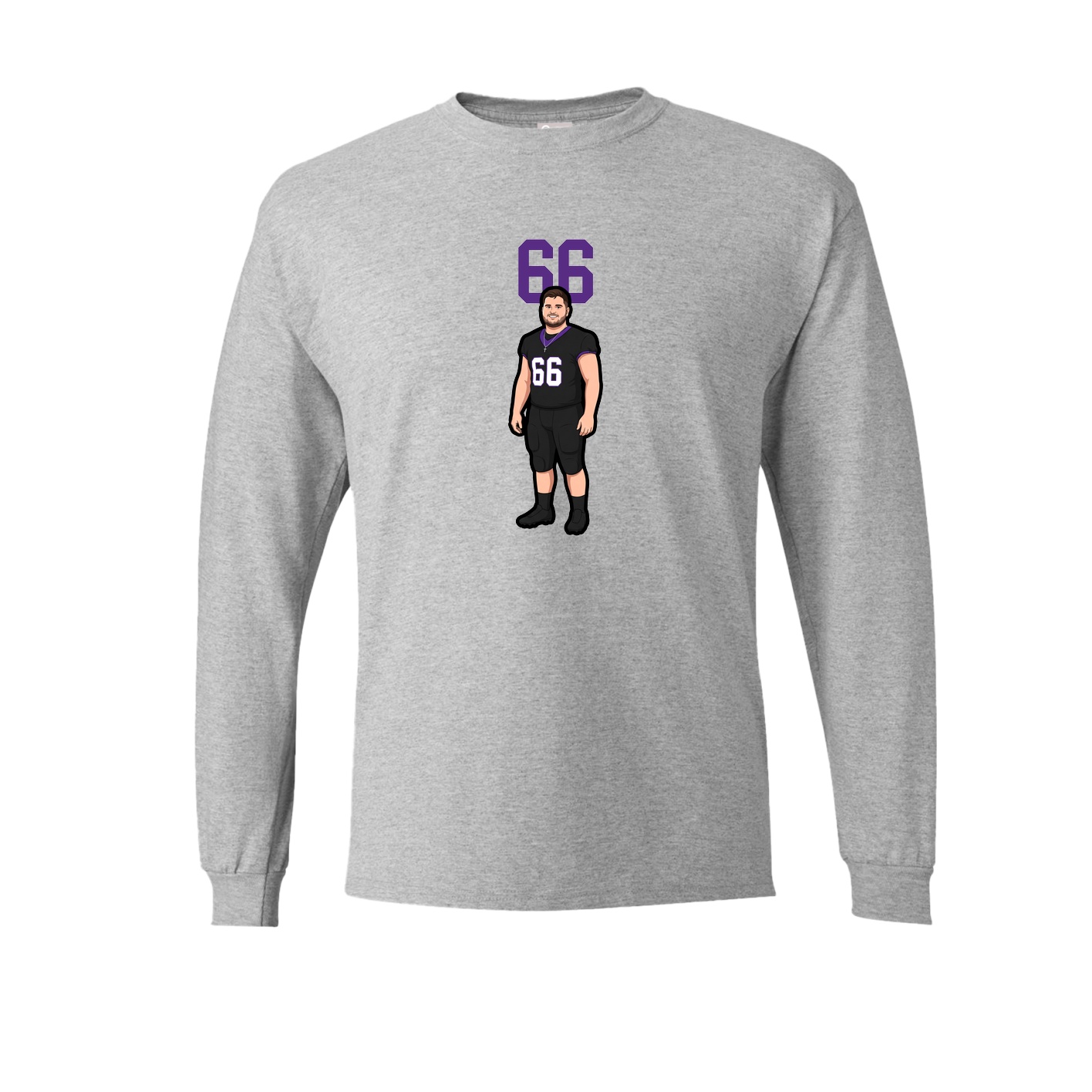 Long Sleeve Tee — Number Top in Grey