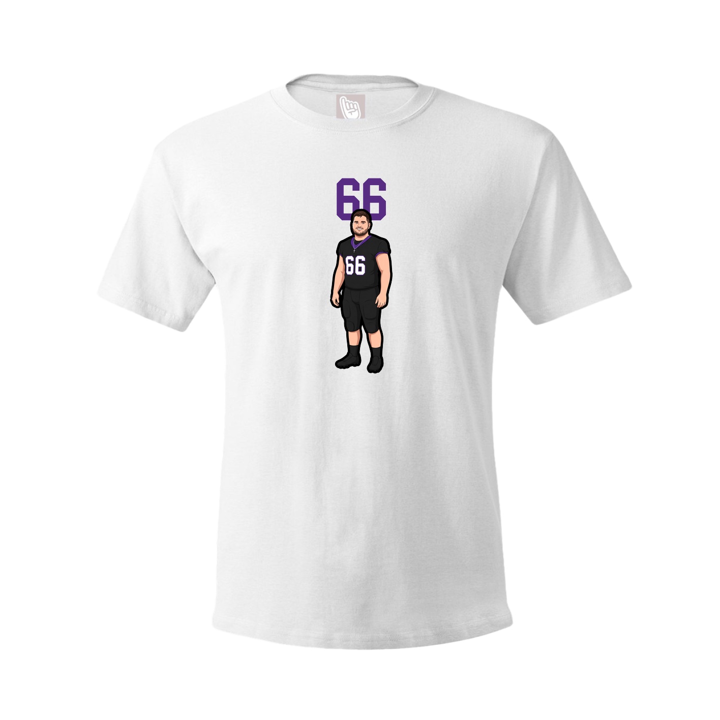 Youth Tee — Number Top in White